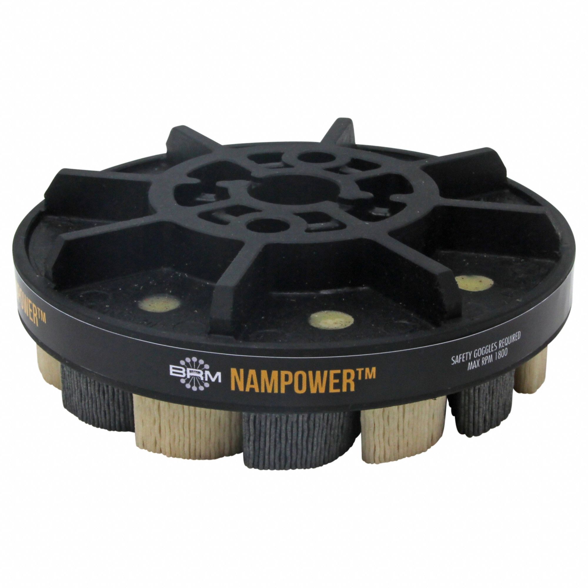 Disc Brush: Turbine, 150 mm Dia, 18 mm Fill Lg, 0.022 in Fill Dia, Ceramic, 320 Grit