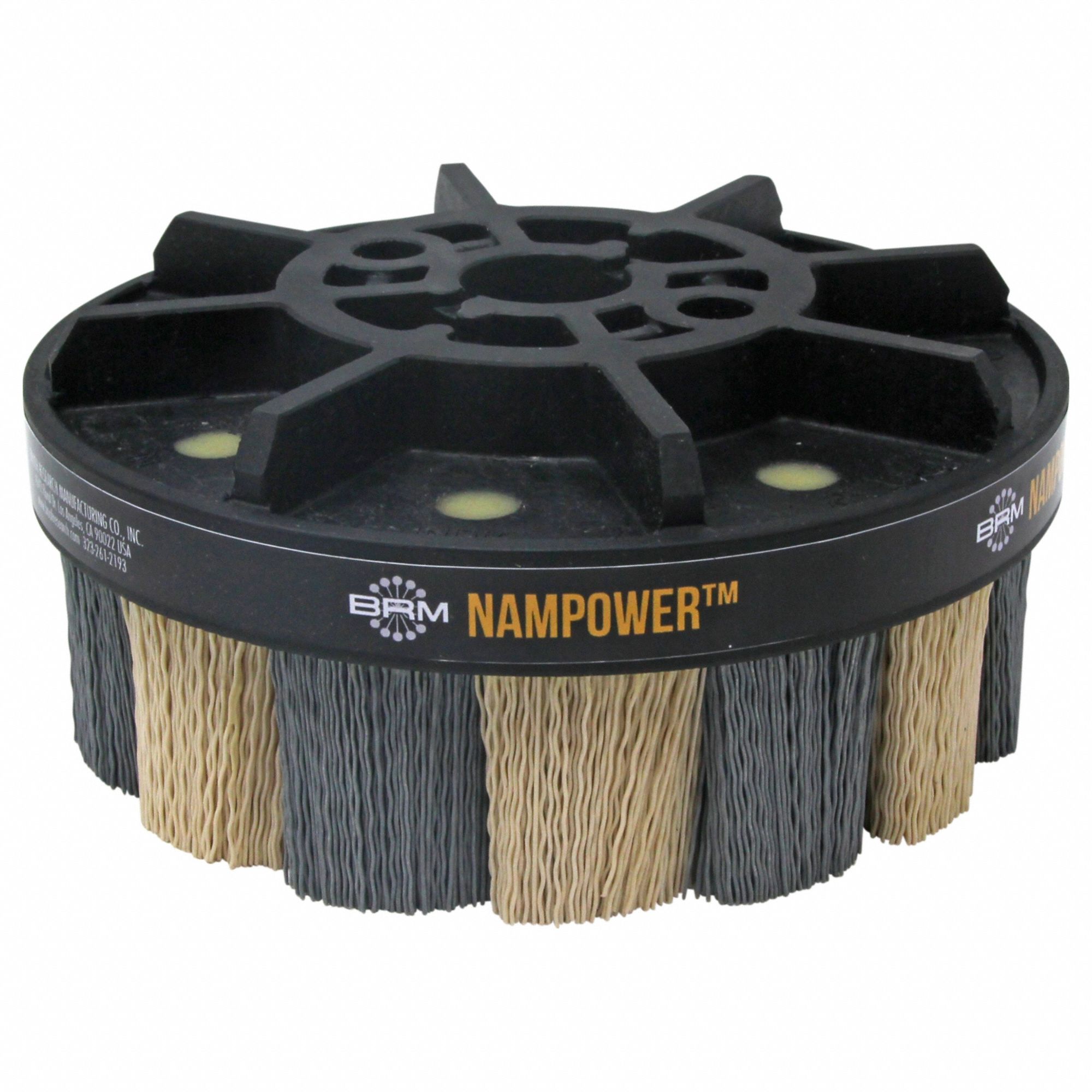 Disc Brush: Turbine, 150 mm Dia, 38 mm Fill Lg, 0.022 in Fill Dia, Ceramic, 320 Grit