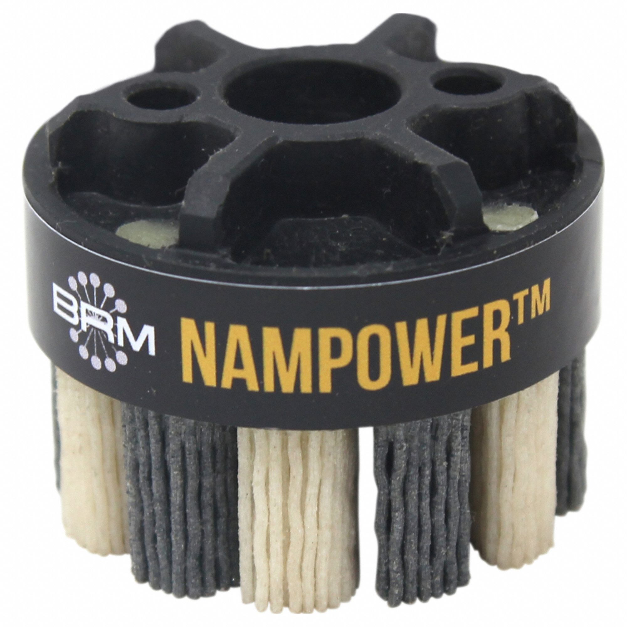 Disc Brush: Turbine, 50 mm Dia, 18 mm Fill Lg, 0.035 in Fill Dia, Ceramic, 180 Grit