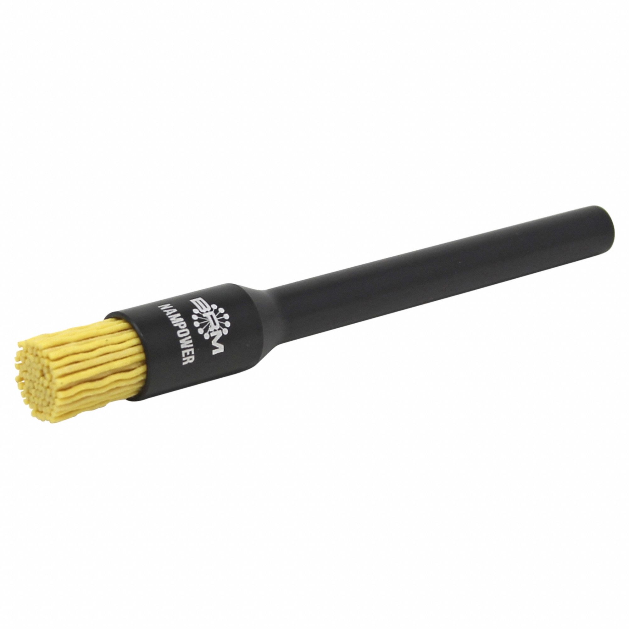 End Brush: Crimped Ceramic, 1/2 in Dia, 0.04 in Fill Dia, 3/8 in Shank, 120 Grit