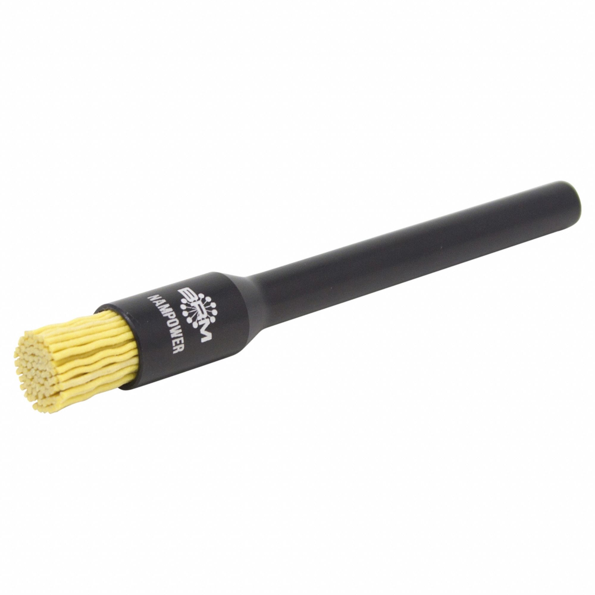 End Brush: Crimped Ceramic, 1/2 in Dia, 0.035 in Fill Dia, 3/8 in Shank, 180 Grit