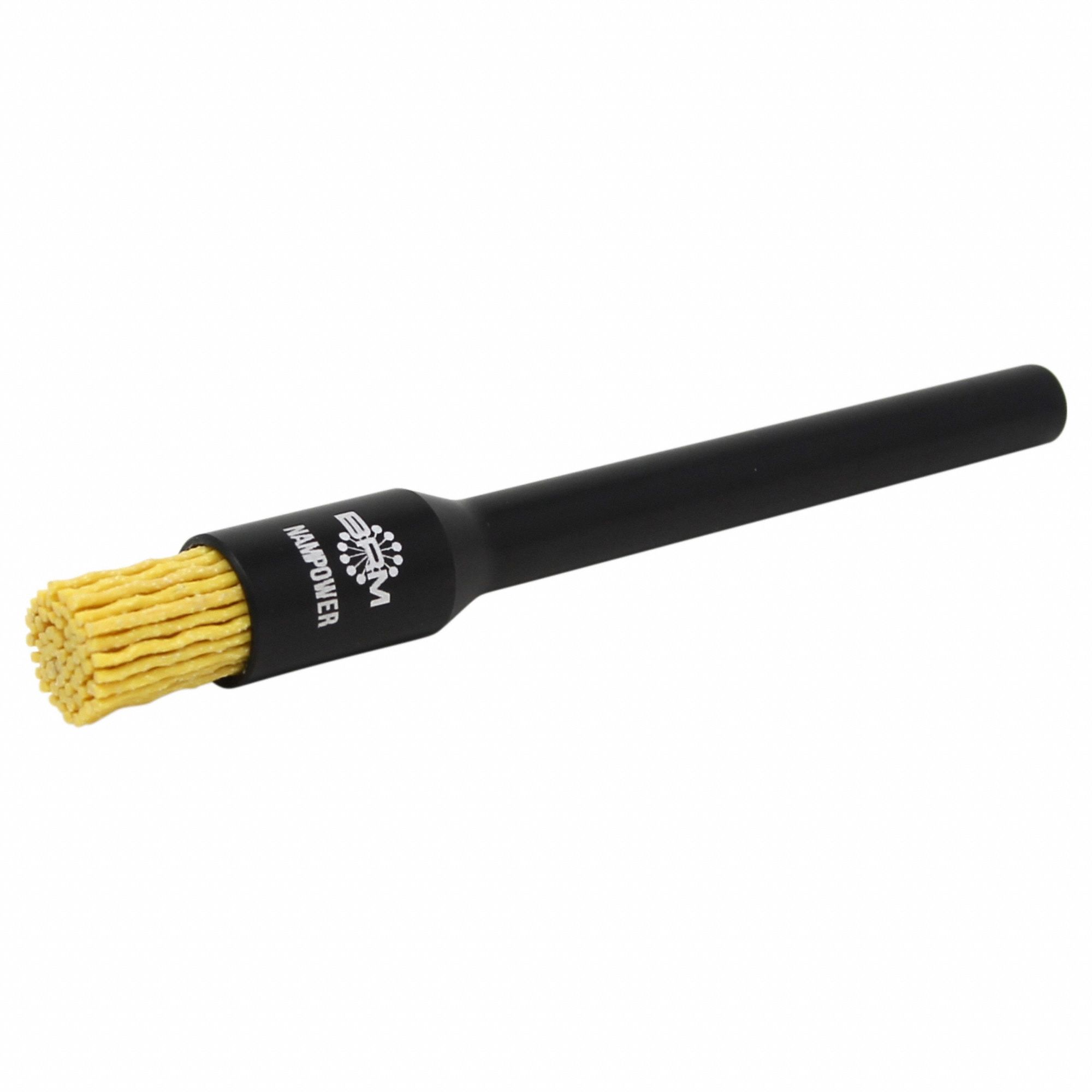 End Brush: Crimped Ceramic, 1/2 in Dia, 0.04 in Fill Dia, 3/8 in Shank, 80 Grit