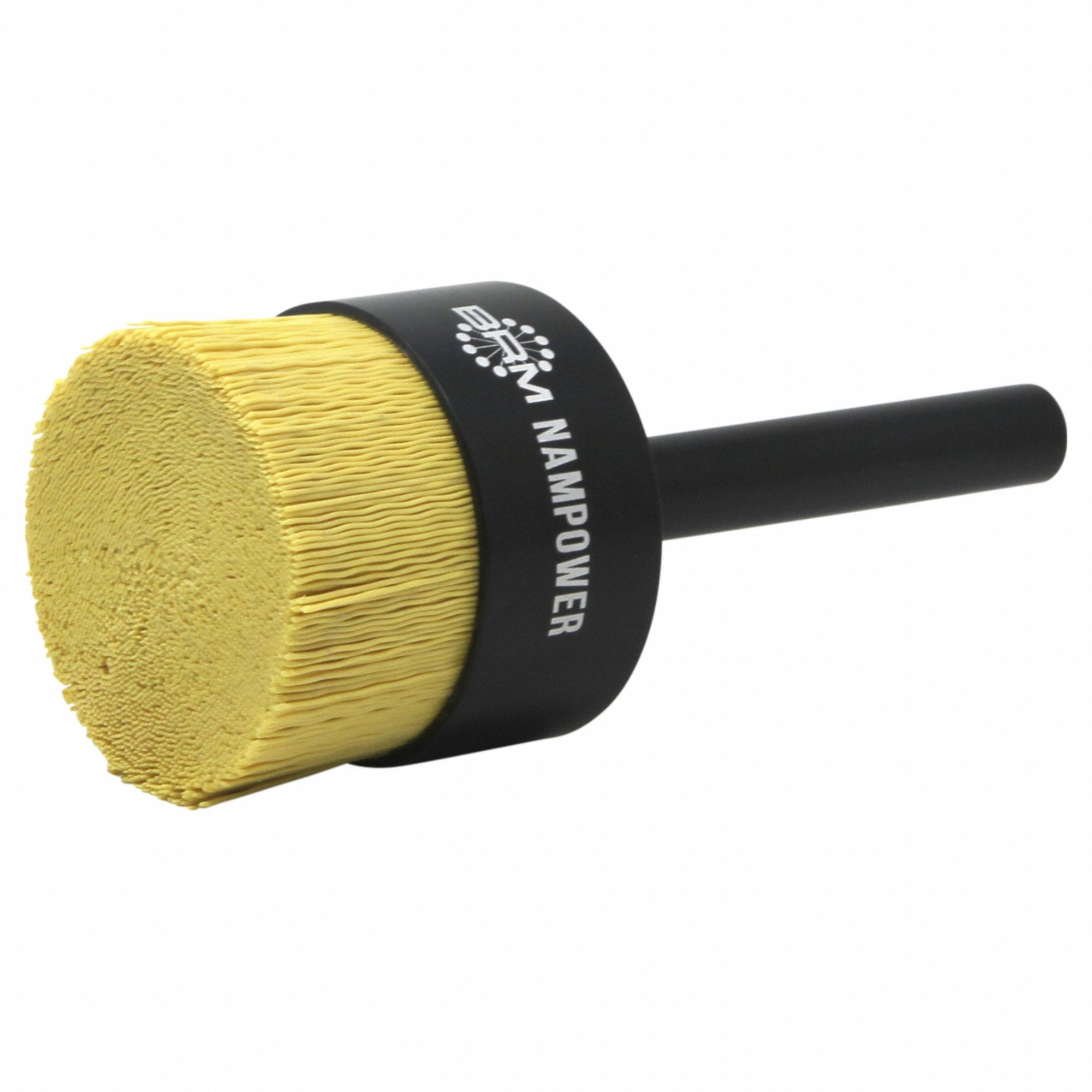 End Brush: Crimped Ceramic, 2 in Dia, 0.022 in Fill Dia, 1/2 in Shank, 320 Grit