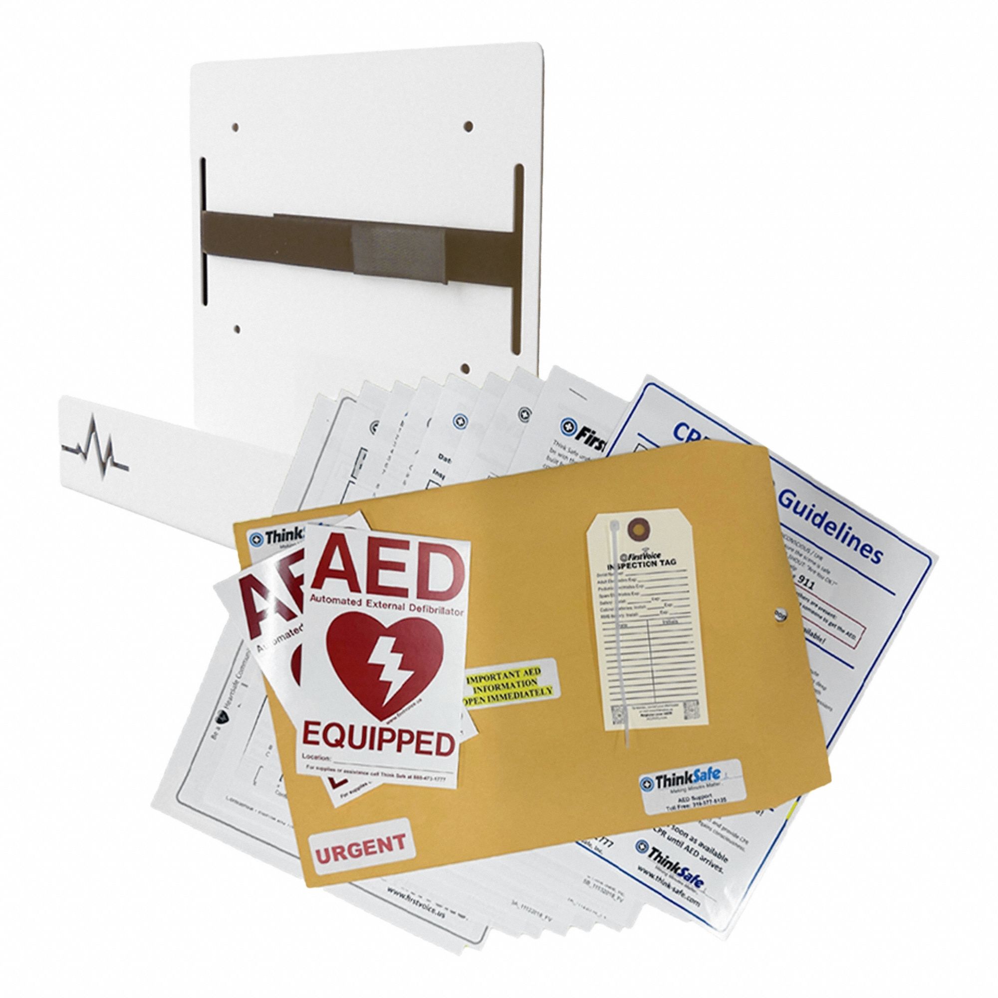 Defibrillator Storage Cabinet: Defibrillator Storage Cabinet, Alarm Not Included, Steel, White