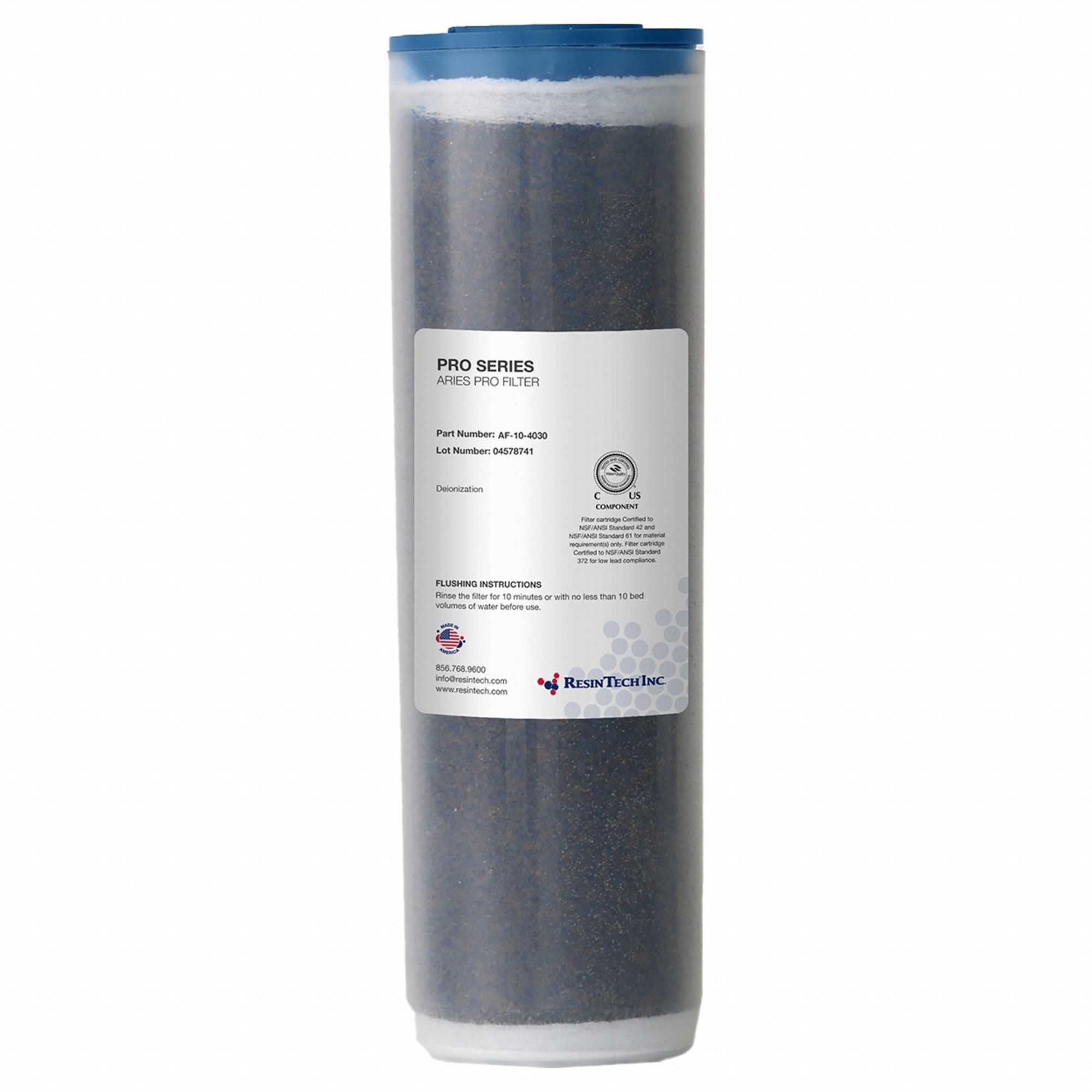 DI Cartridge: Ions, 0.8 lpm Flow Rate, MBD30, AF-10-4030, 2 1/2 in Overall Dia, 1