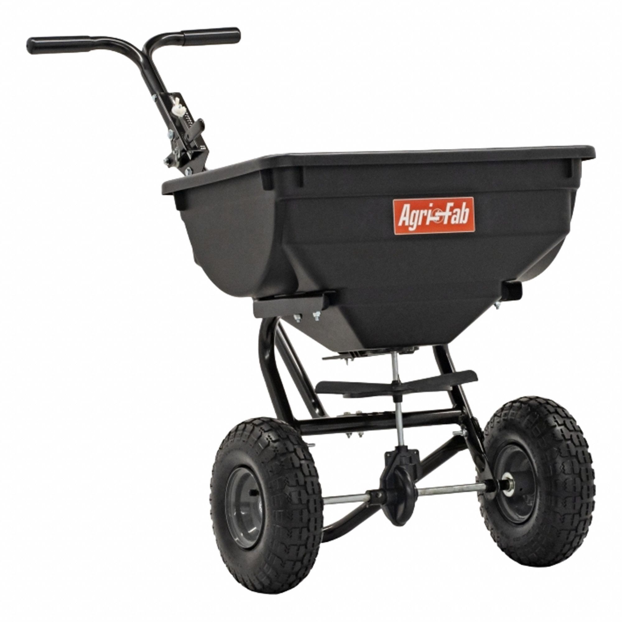 Manual Walk-Behind Spreader: Landscape, Lawn and Agriculture, 85 lb Capacity, Steel, 10 ft