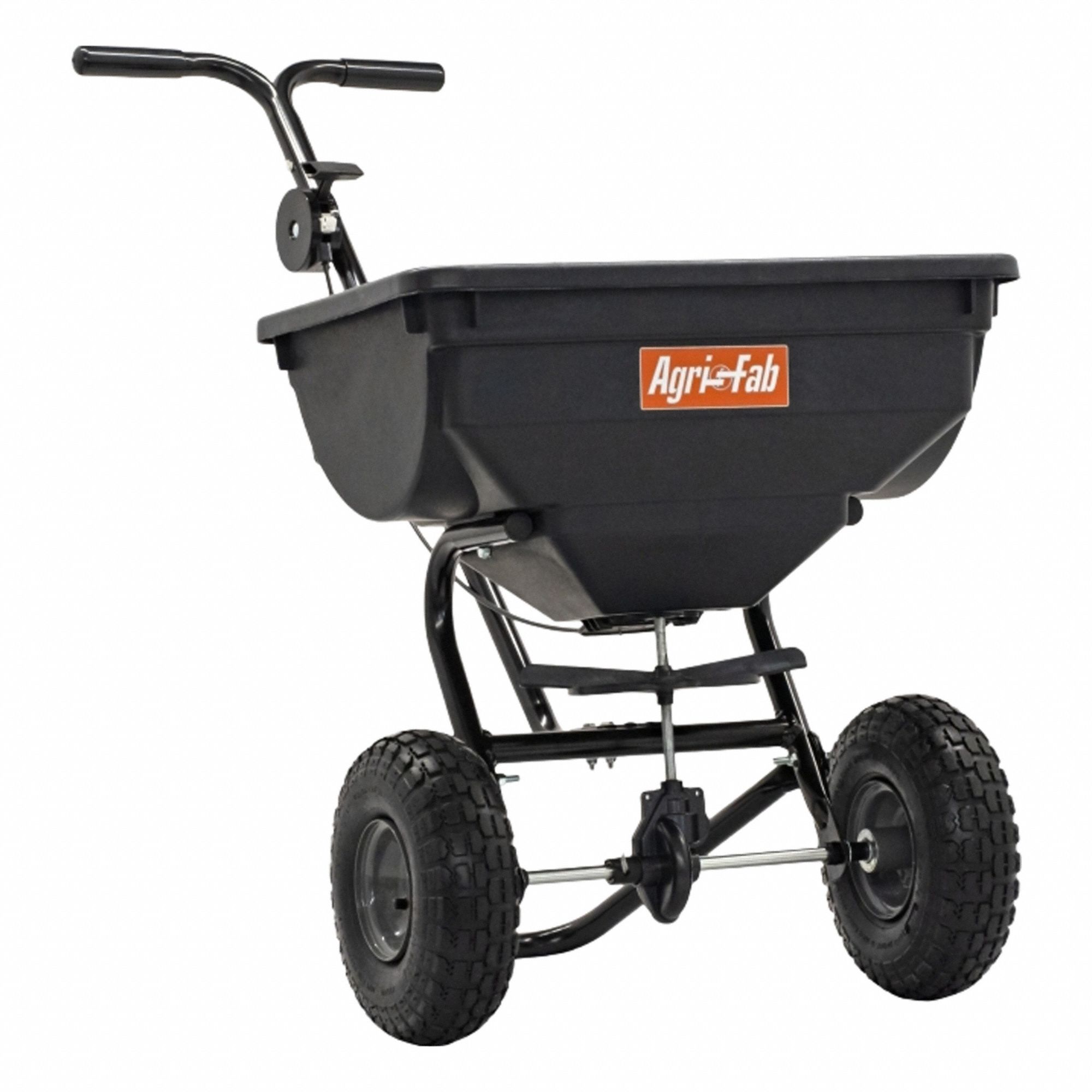 Manual Walk-Behind Spreader: Landscape, Lawn and Agriculture, 85 lb Capacity, Steel, 10 ft