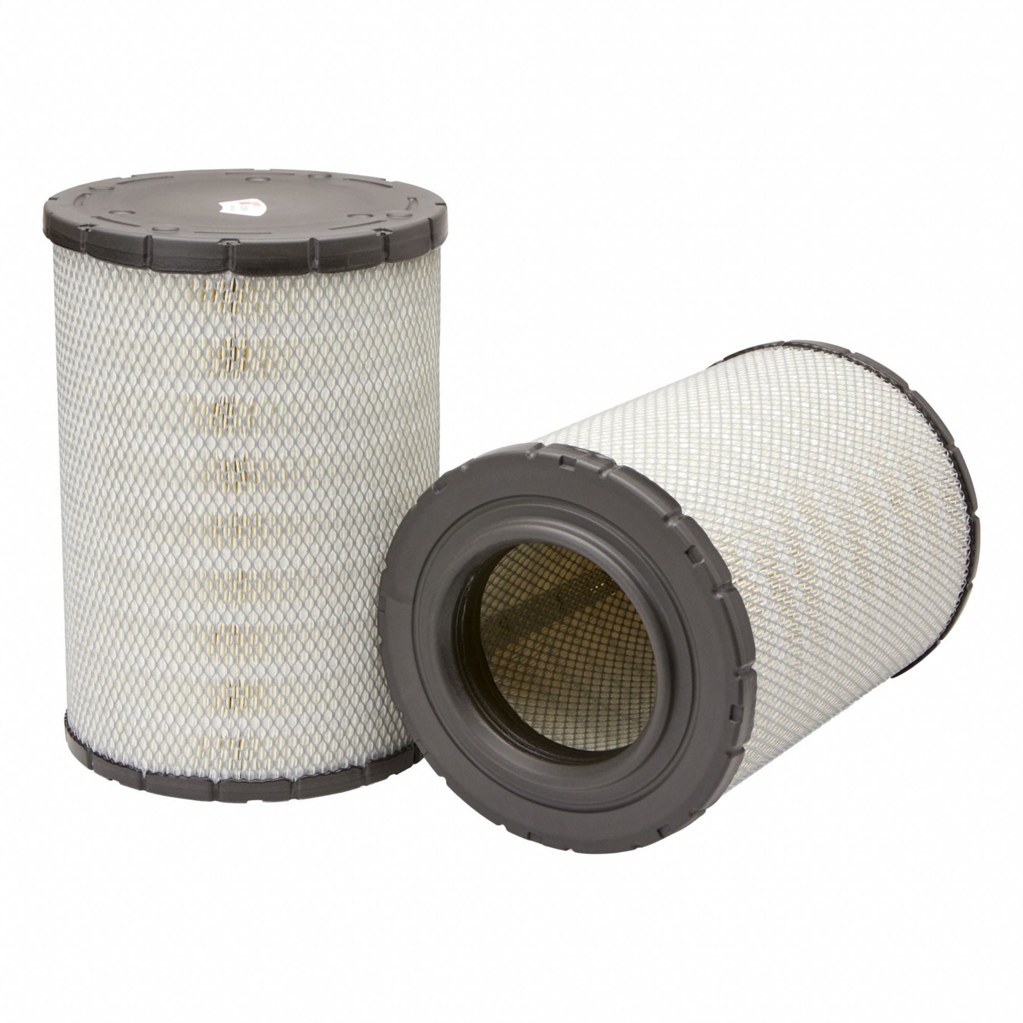 Air Filter: Round-Oval, Engine, Round, Radial Seal, 9 9/32 in Outside Dia, Trucks
