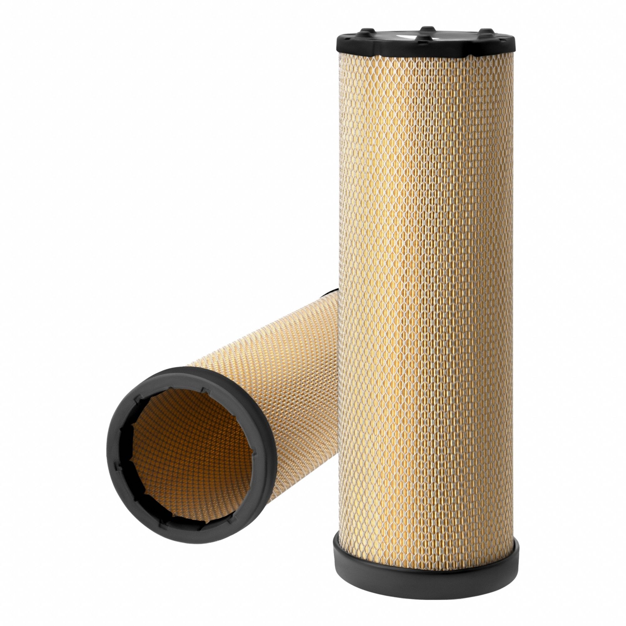 Air Filter: Round-Oval, Engine, Round, Radial Seal, 6 11/16 in Outside Dia, JCB/Scania