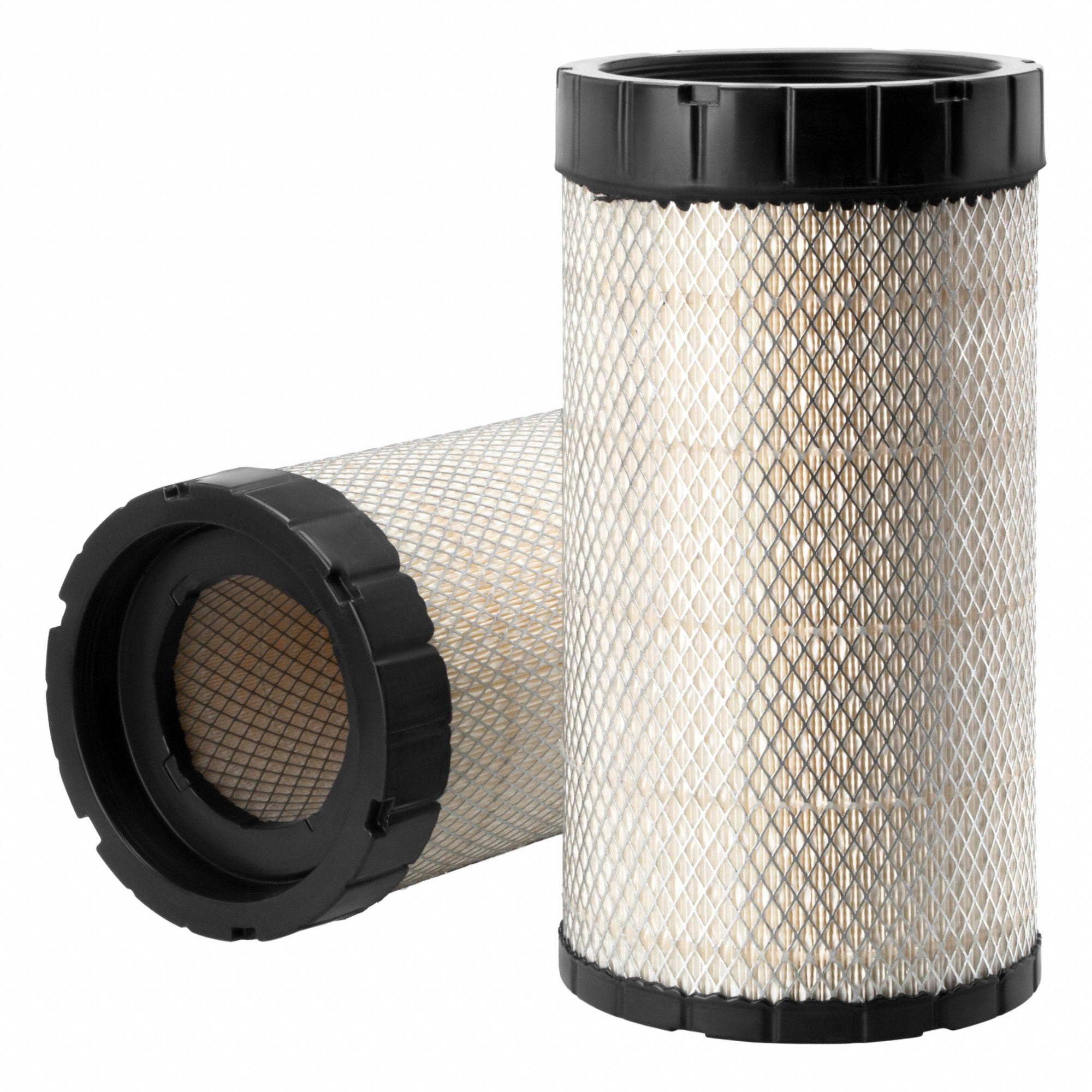 Air Filter: Round-Oval, Engine, Round, Axial Seal, 8 7/8 in Outside Dia, Fuel Filter