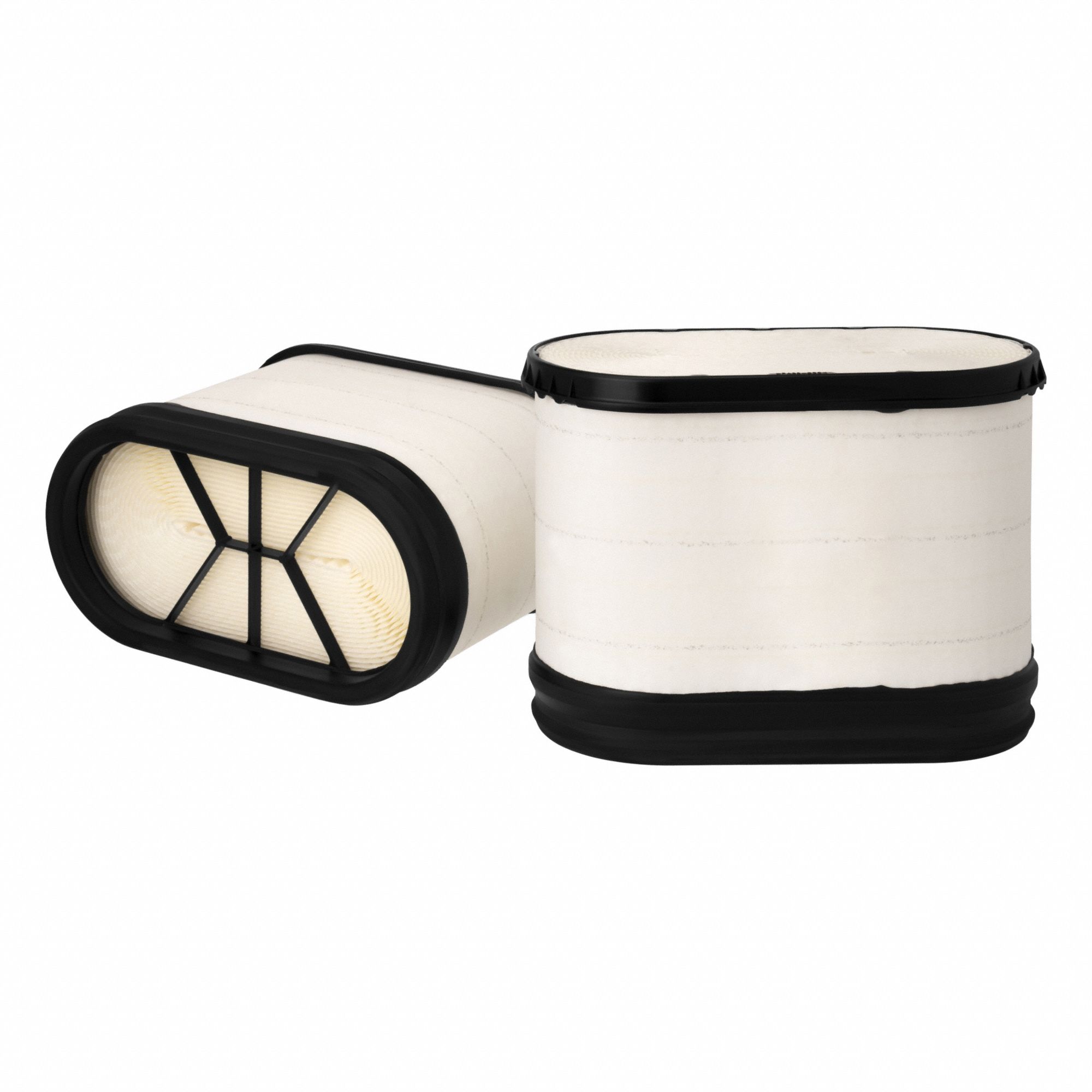 Air Filter: Round-Oval, Engine, Round, Radial Seal, 12 7/32 in Overall Lg, Ford, Trucks