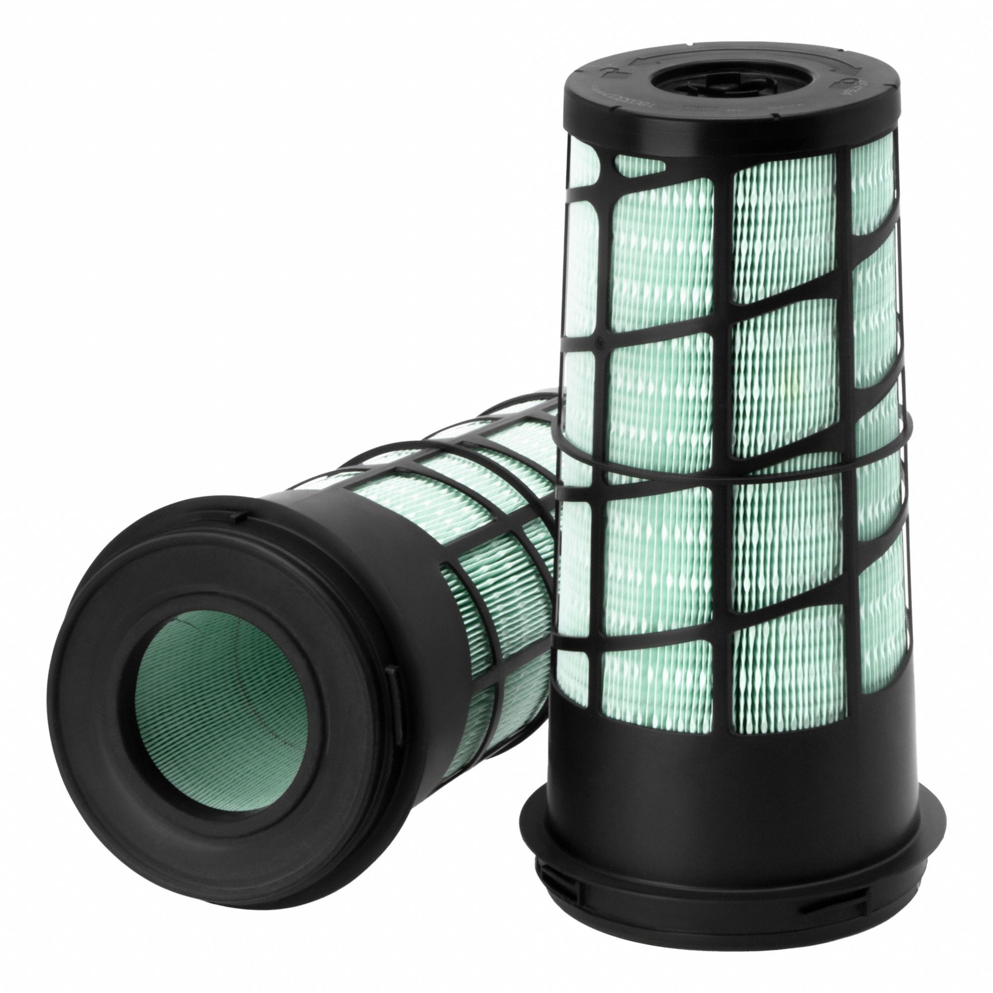 Automotive Air Filter Pack: Round-Oval, Engine, Round, Radial Seal, 7 5/16 in Overall Lg