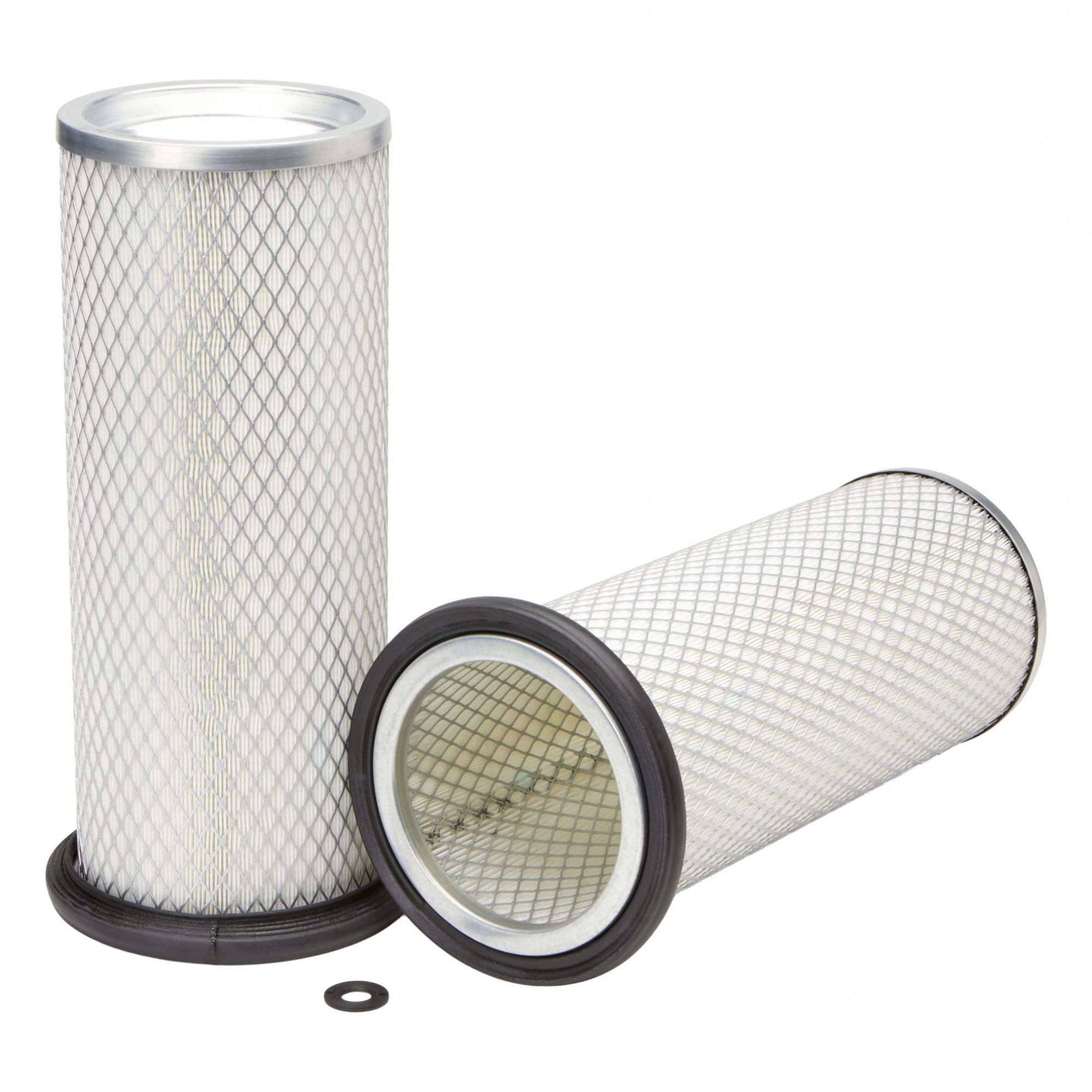Air Filter: Round-Oval, Engine, Round, Axial Seal, 6 13/32 in Outside Dia, Trucks