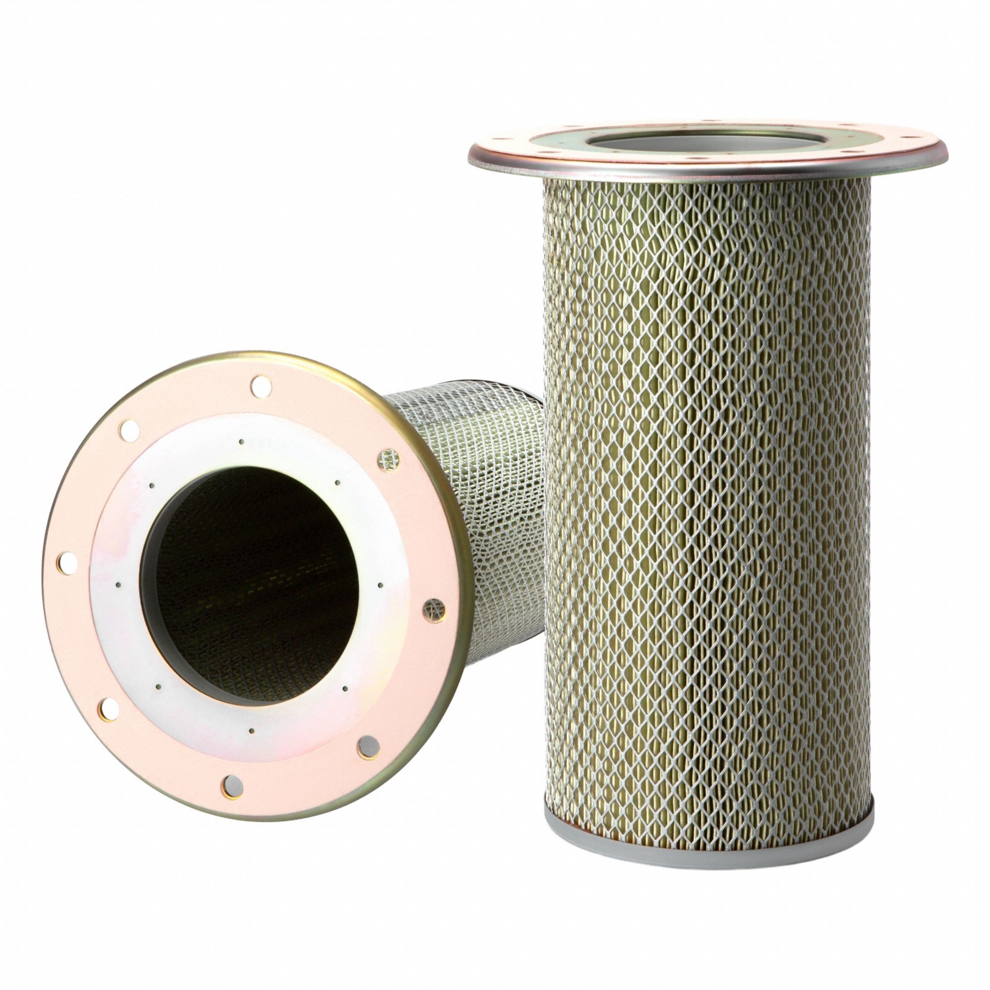 Air Filter: Round-Oval, Engine, Round, Axial Seal, 6 9/32 in Outside Dia, Cellulose