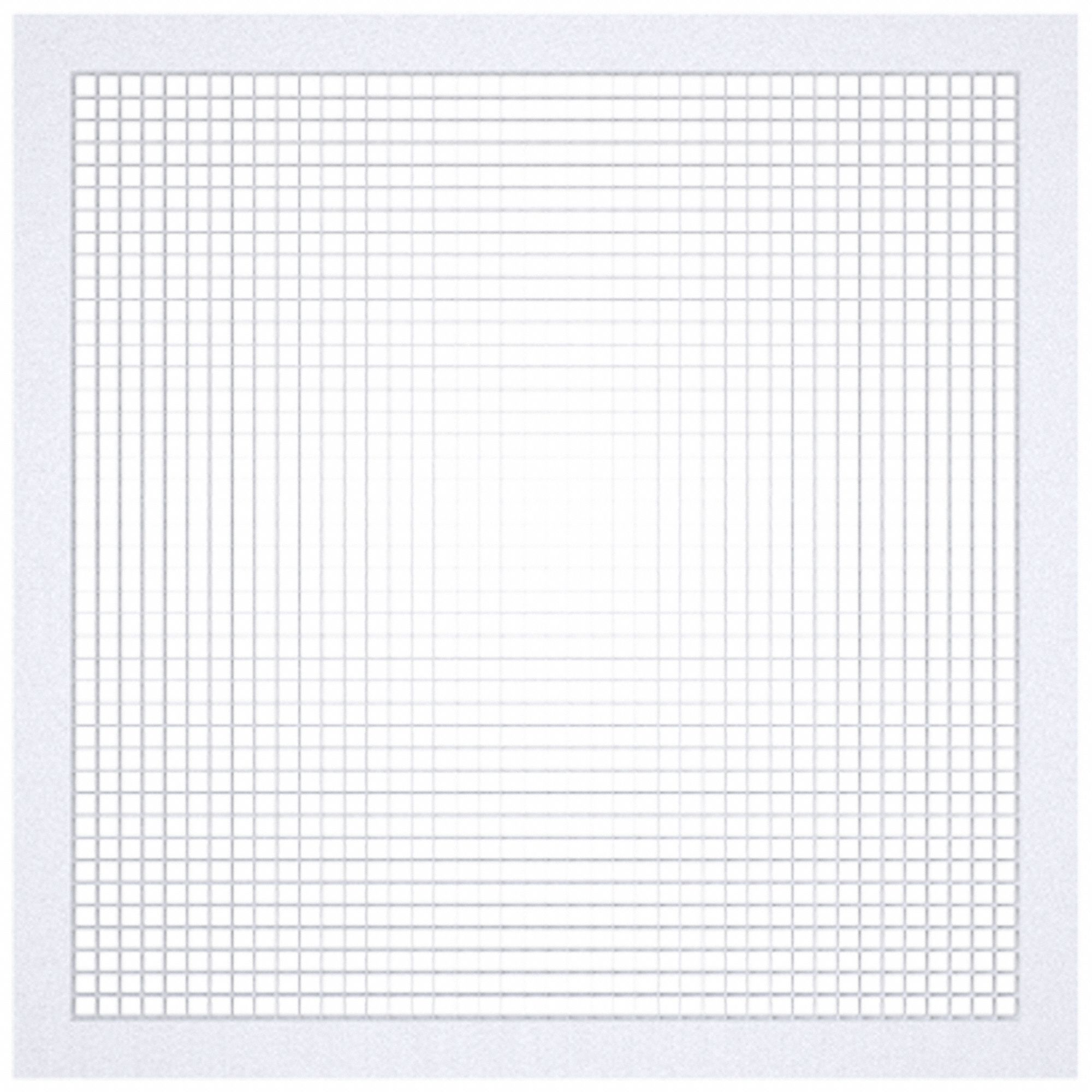 Return Air Grilles: Egg Crate Grille, White, Powder Coated, Aluminum, 23 3/4 in H, 23 3/4 in W