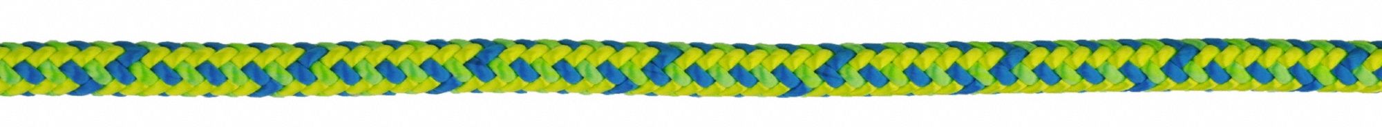 Rigging and Climbing Rope: Braid, 1/2 in Dia, 920 lb Working Load Limit, 120 ft Overall Lg