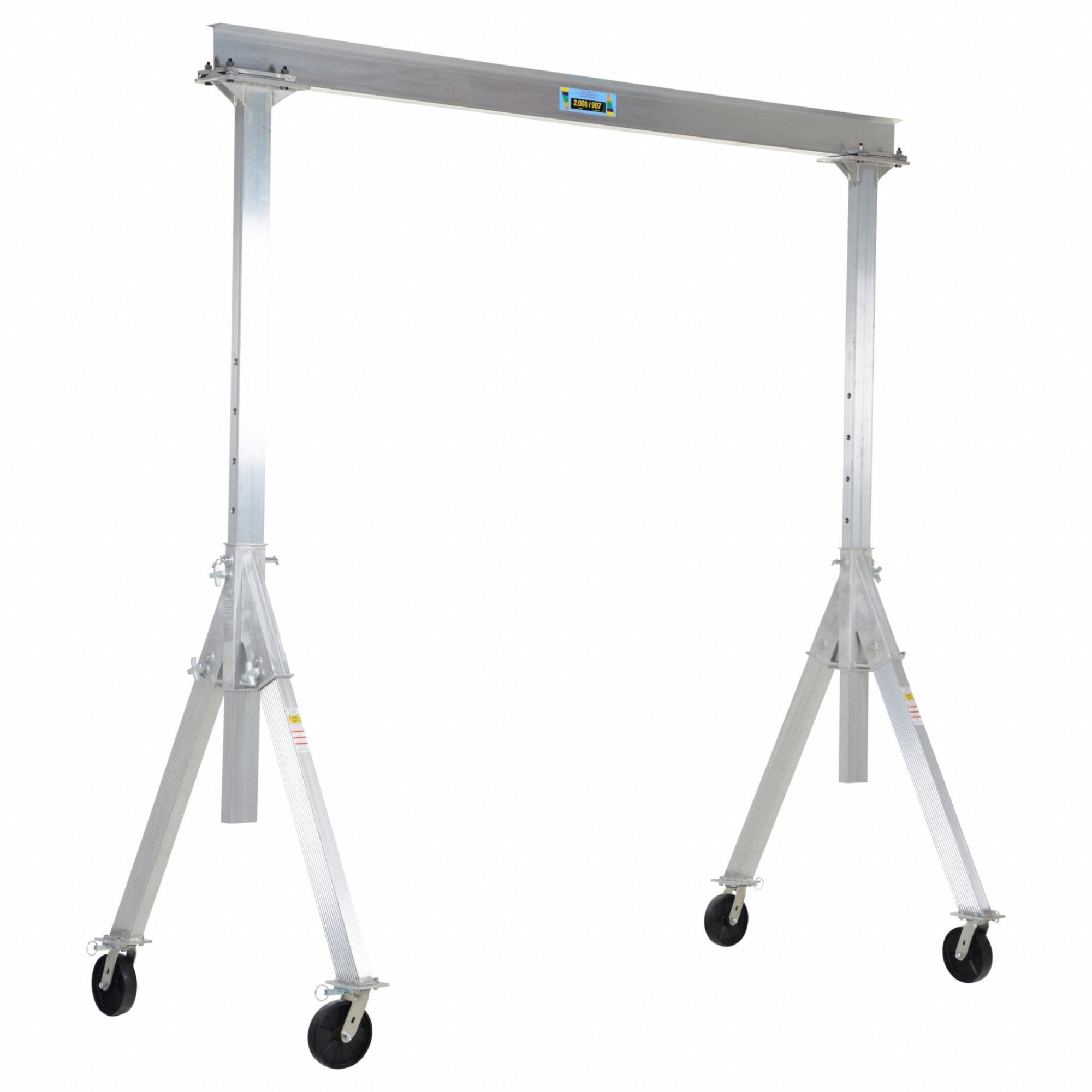 ADJUSTABLE ALUMINUM GANTRY CRANE, 2000 LB CAPACITY, 10 IN X 10 IN