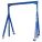 ADJUSTABLE GANTRY CRANE, FIXED SPAN, ADJUSTABLE H, 2,000 LB LOAD CAPACITY, STEEL