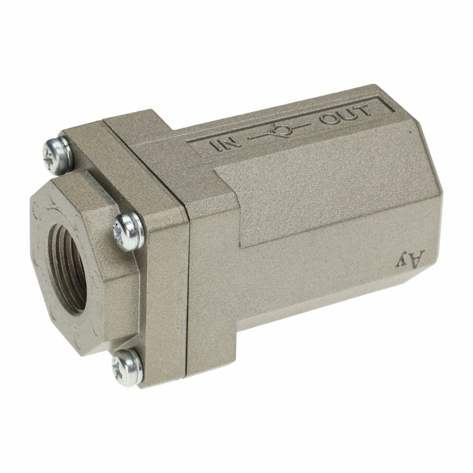 Pneumatic Check Valve: Bushing, 1/2 in Rc, 1/2 in Rc, 1 MPa Max. Pressure