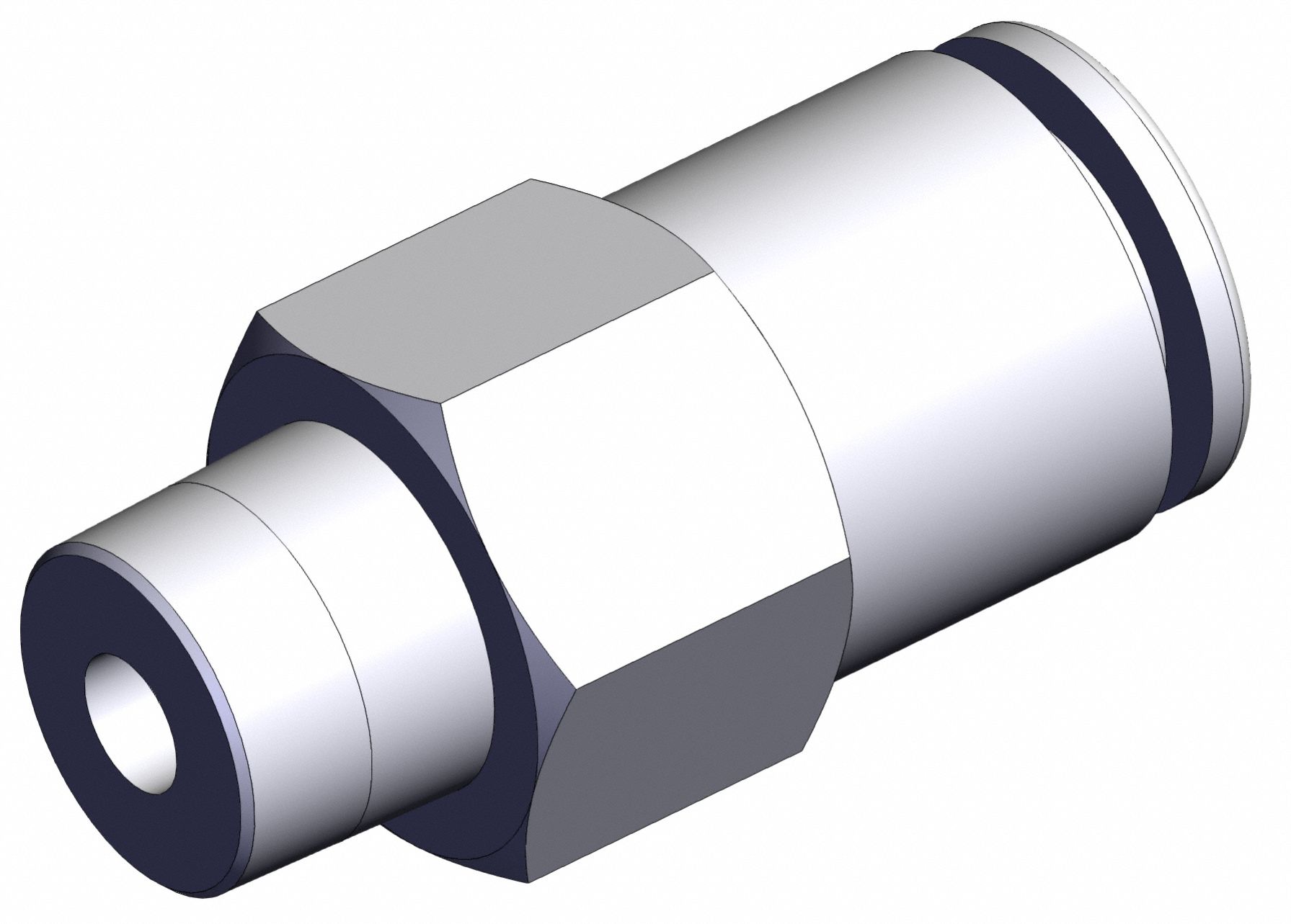 Pneumatic Check Valve: Male Connector, NBR, Aluminum Alloy (Valve)/PBT (Body)/Spacer (Brass)