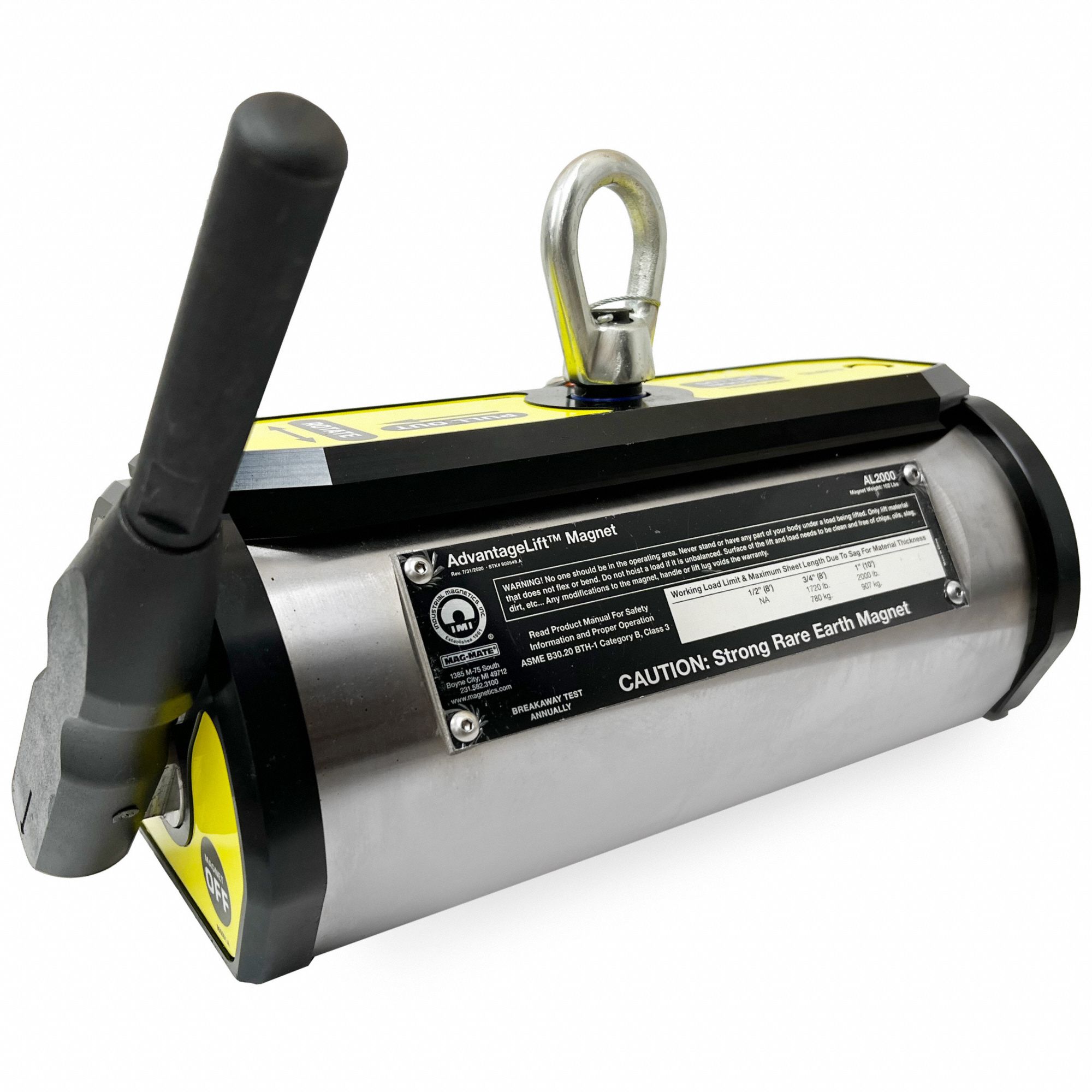 MAGMATE, 2,000 lb Max Load Capacity, 2,000 lb Max Flat Load Capacity