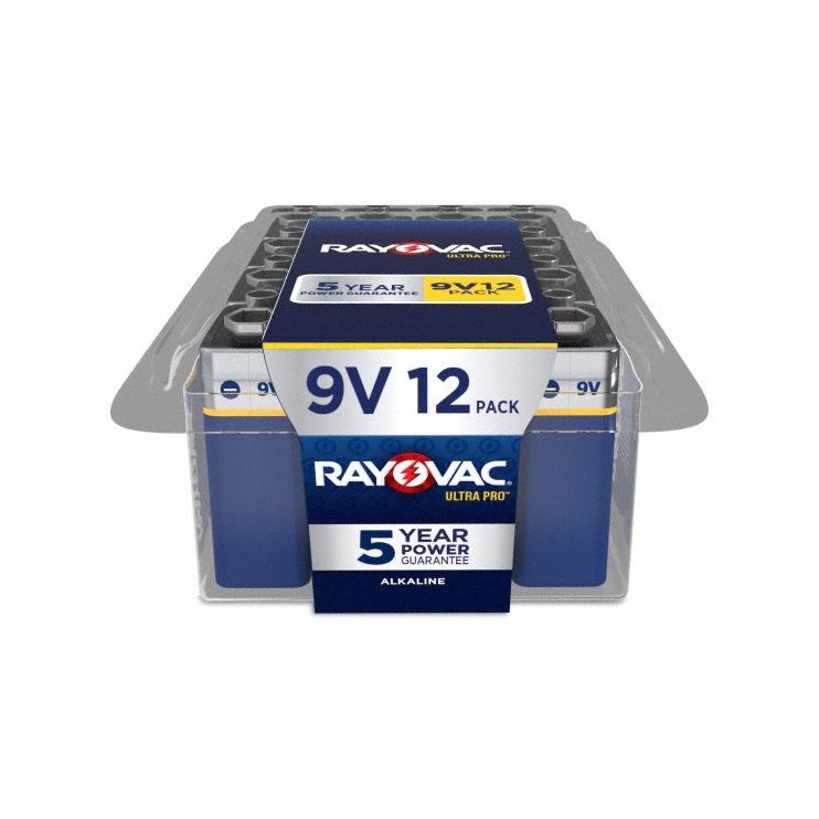 Battery: 9V, Everyday, Alkaline, 9V DC, UltraPro, 12 PK