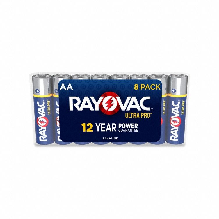 Battery: AA, Everyday, Alkaline, 1.5V DC, UltraPro, 8 PK
