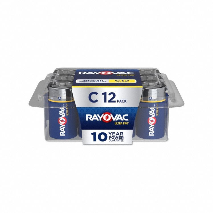 Battery: C, Everyday, Alkaline, 1.5V DC, UltraPro, 12 PK