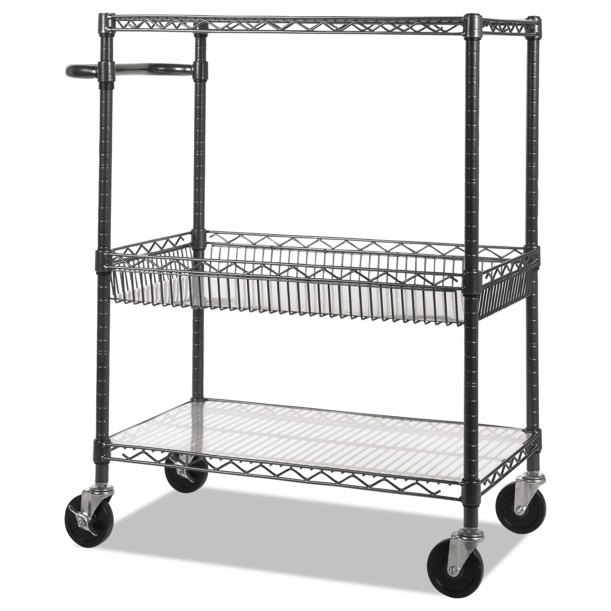 Three Tier Wire Rolling Cart 34x18x40 