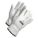 LEATHER GLOVES, L, SHIRRED ELASTIC WRIST, SLIP-ON CUFF, WHITE, GOATSKIN