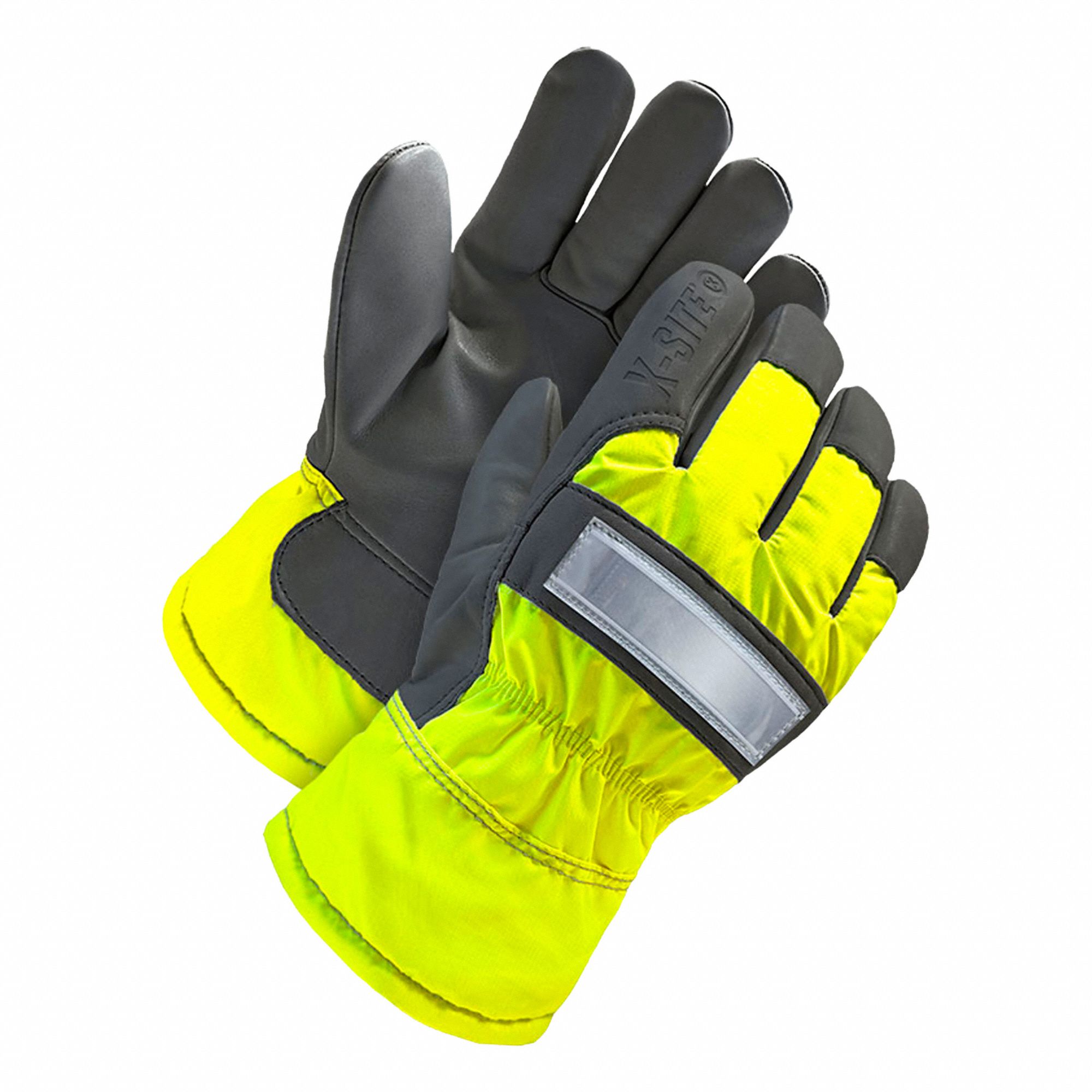 LEATHER GLOVES,GREY, YELLOW,2XL SIZE,PR