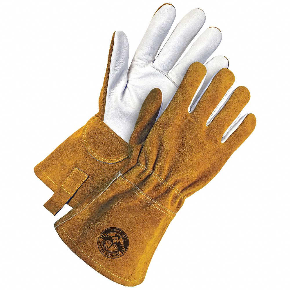 WELDING GLOVES, TIG/MIG, SMALL/7, WHITE/GOLD, COWHIDE/KEVLAR, PAIR