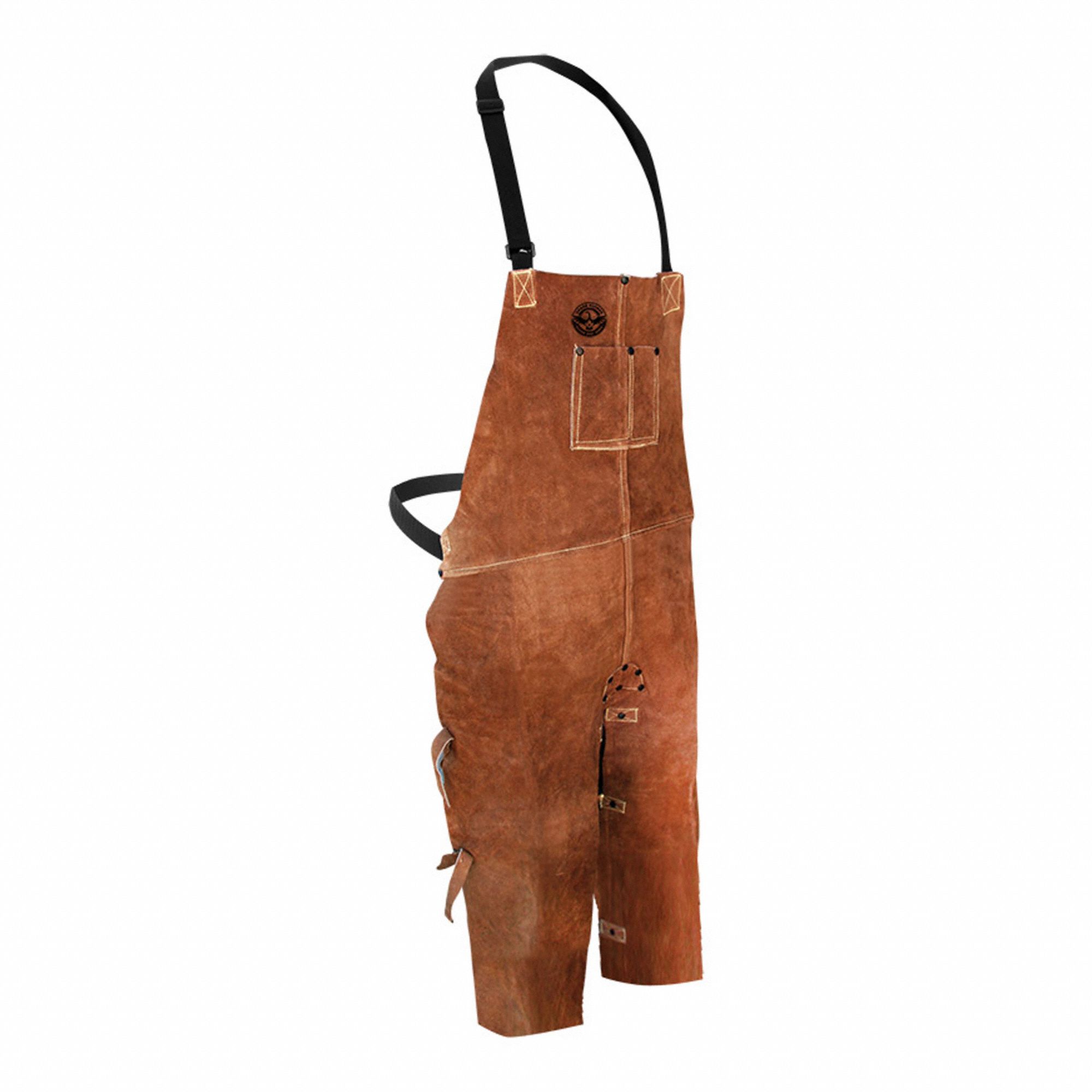 WELDING APRON,BIB APRON,BROWN,42