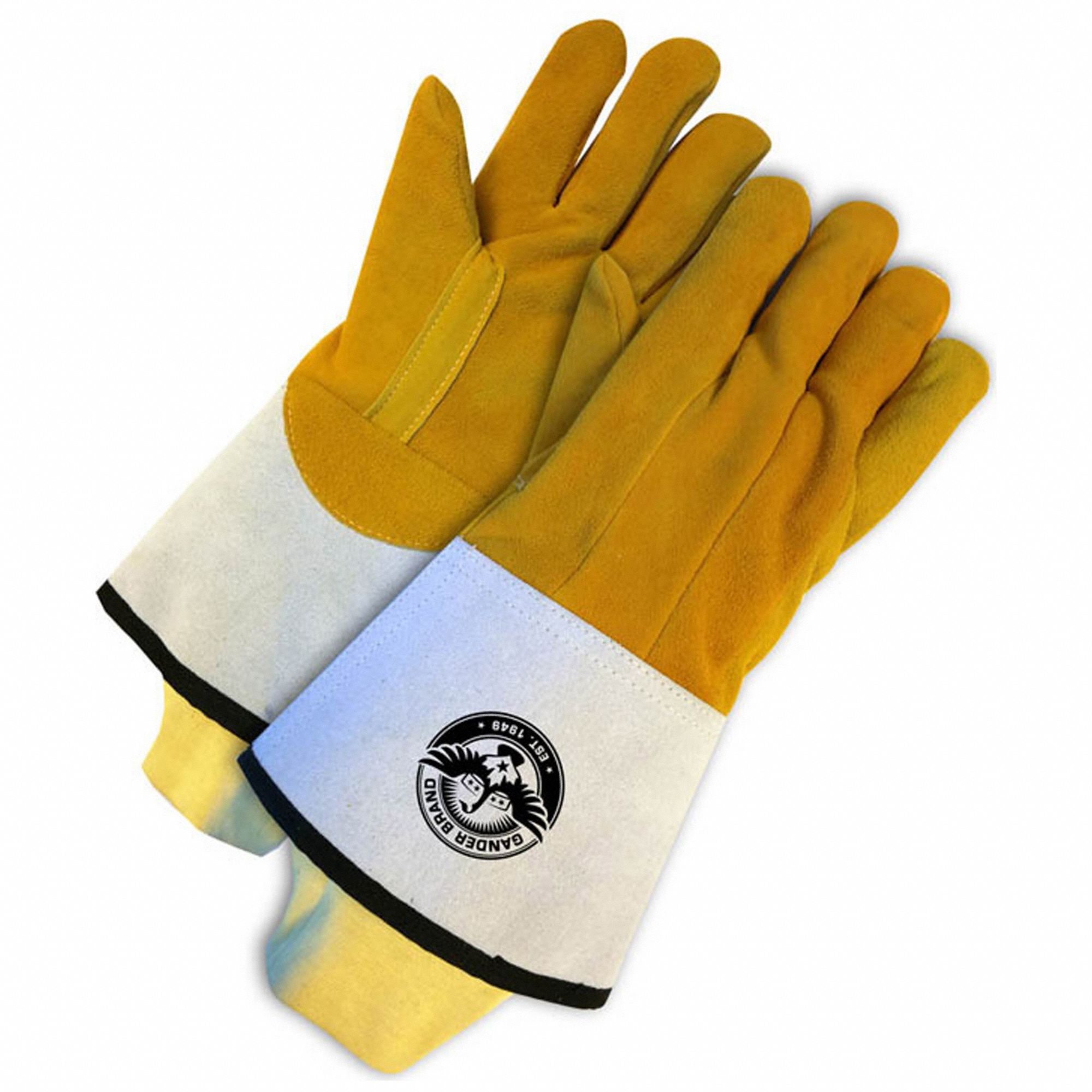 Premium Deerskin Split Leather Welder Glove: Enhanced Dexterity, Heat Resistance, Split Leather Cuff, Premium Grade Craftsmanship. - Large
