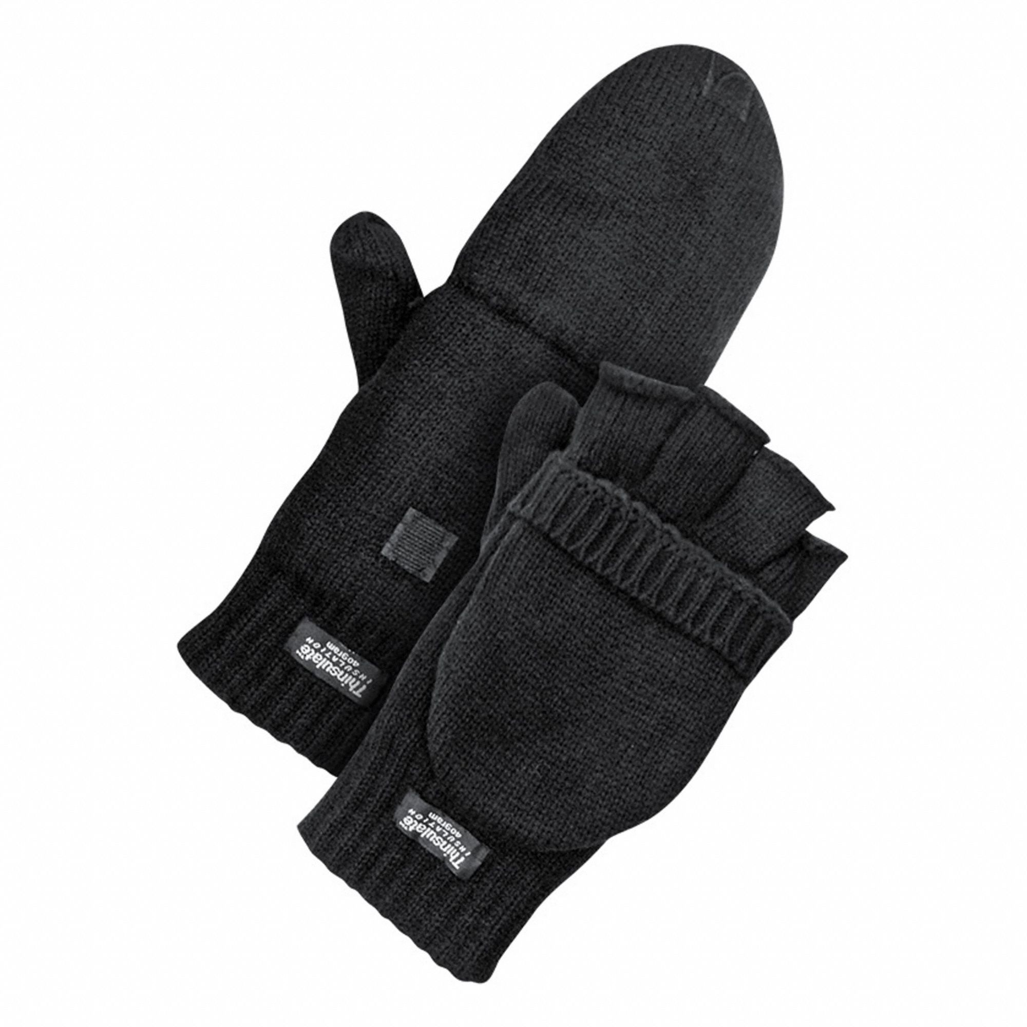 FLIP MITTS,BLACK,ACRYLIC,L,PR