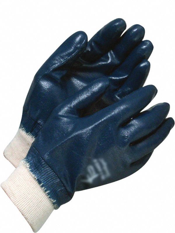 GLOVES, FULL COATING, SEAMLESS KNIT, SMOOTH FINISH, SIZE 8, COTTON, FOAM NITRILE, PR 1