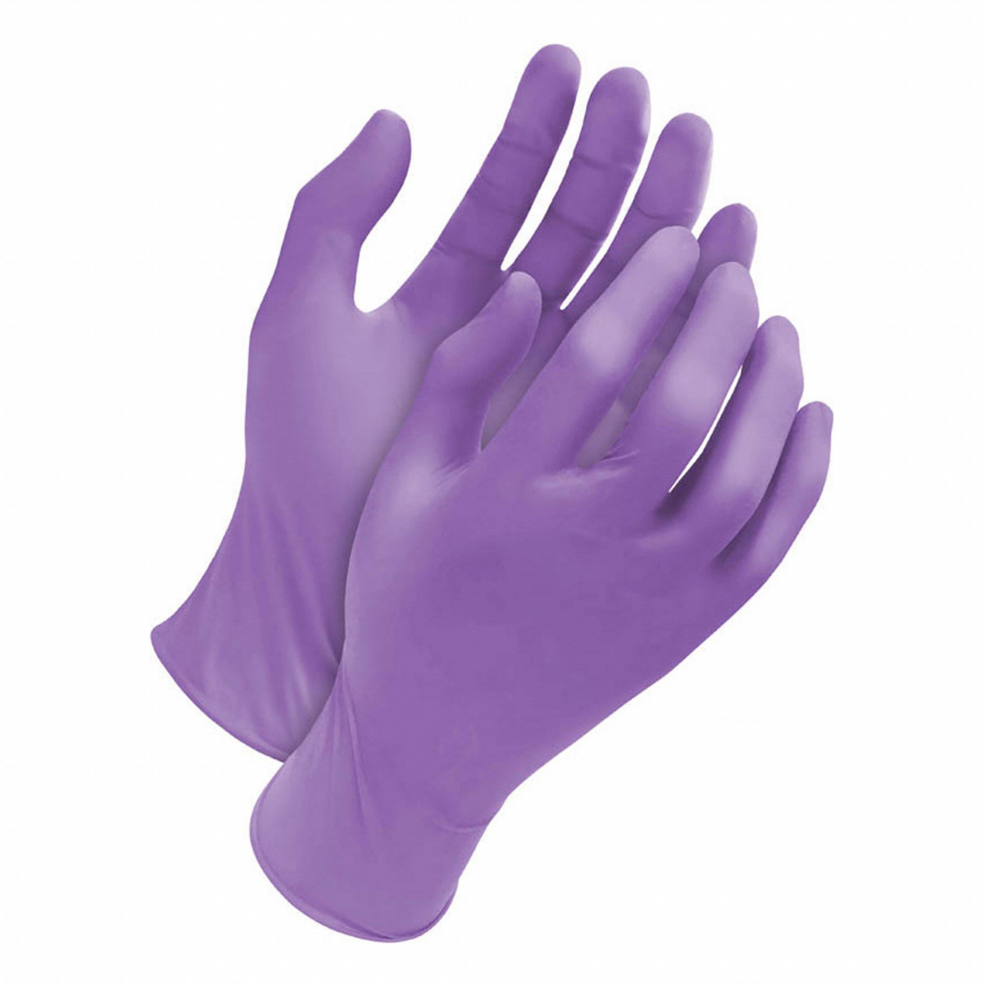 GANTS JETABLES, ÉPAISSEUR 6 MIL, TAILLE 7/S, VIOL, LATEX D'ELASTOMERE-CAOUTCHOUC, PQ 100