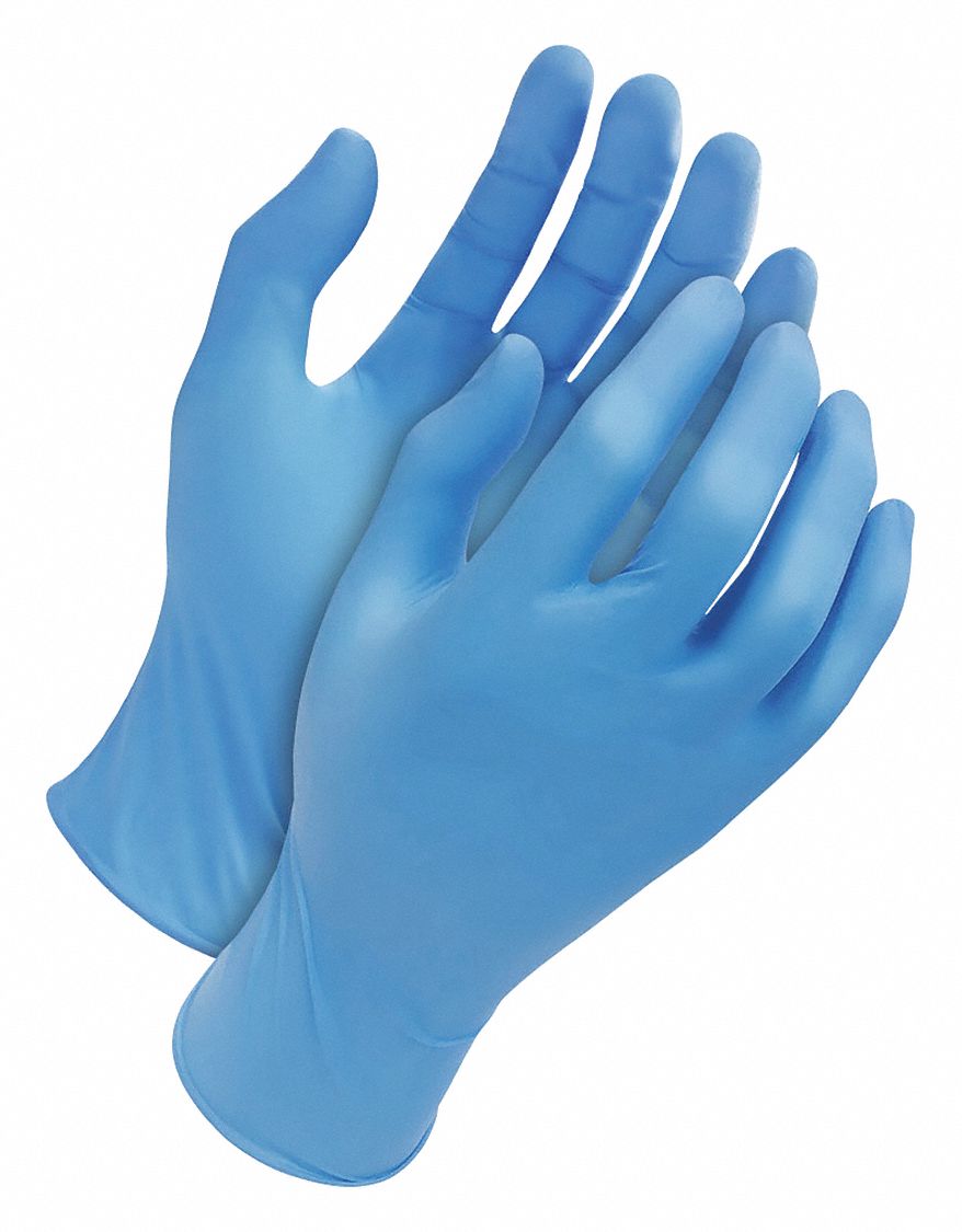 GANTS JETABLES, RESPECTUEUX LA NATURE, ÉPAISSEUR 3 MIL, TAILLE 8/M, BLEU, NITRILE, PQ100