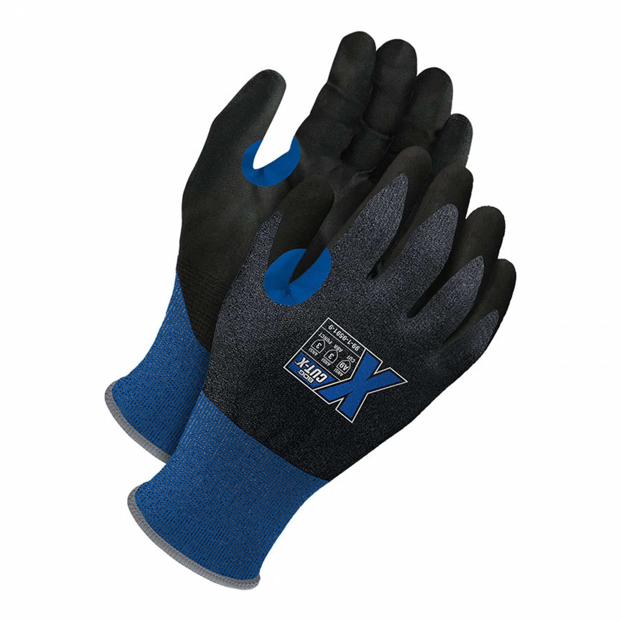 COATED GLOVES,A9,HPPE,BLACK,M,PR