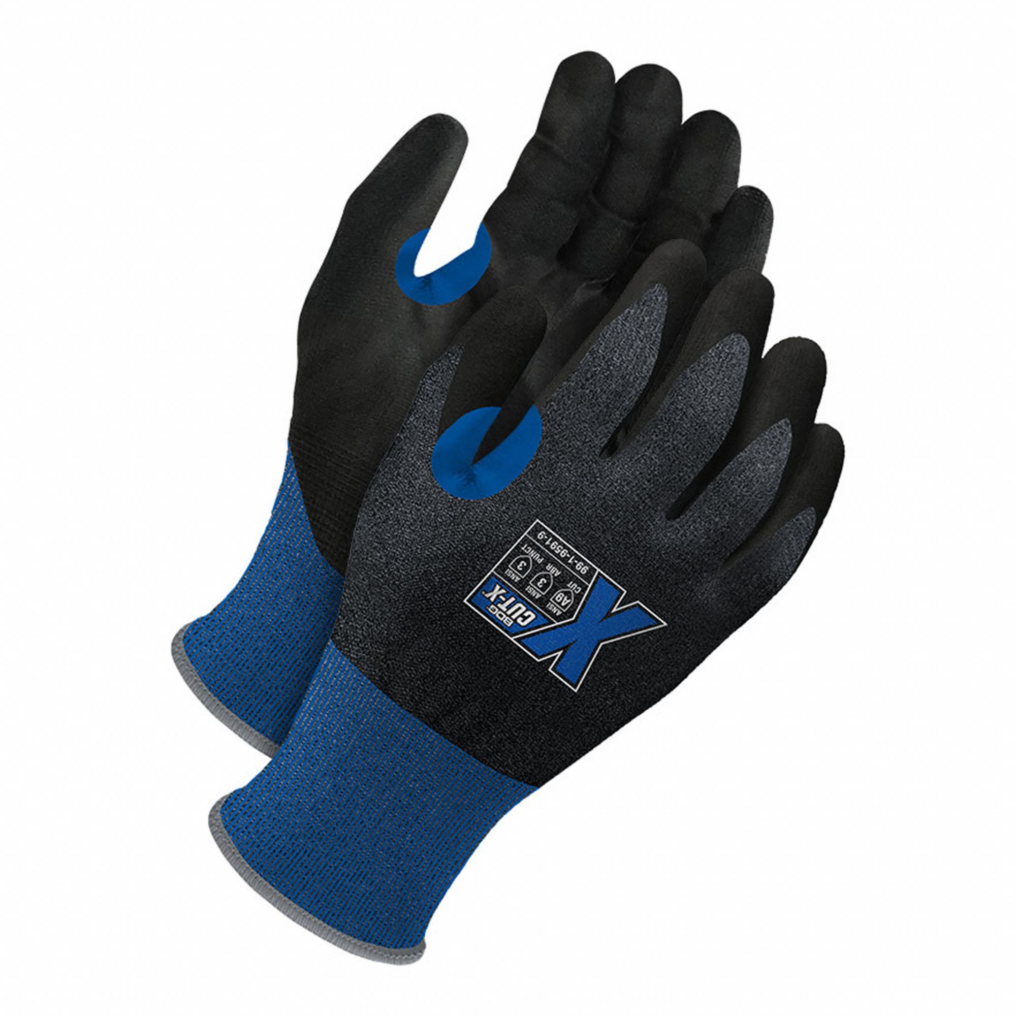 COATED GLOVES,A9,HPPE,BLACK,L,PR