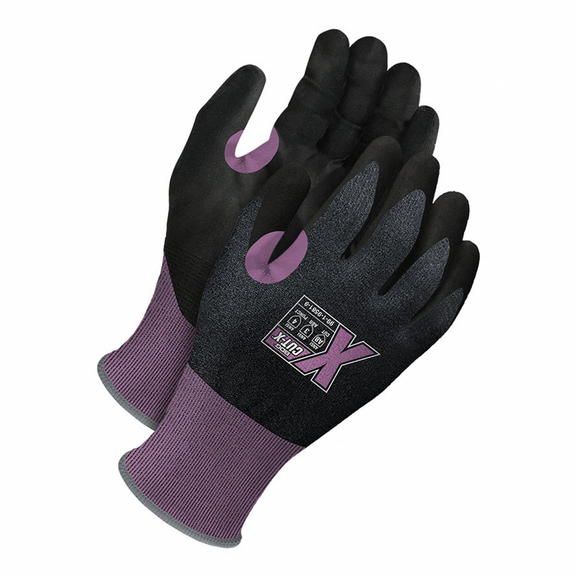 COATED GLOVES,BLACK,HPPE,2XL,PR