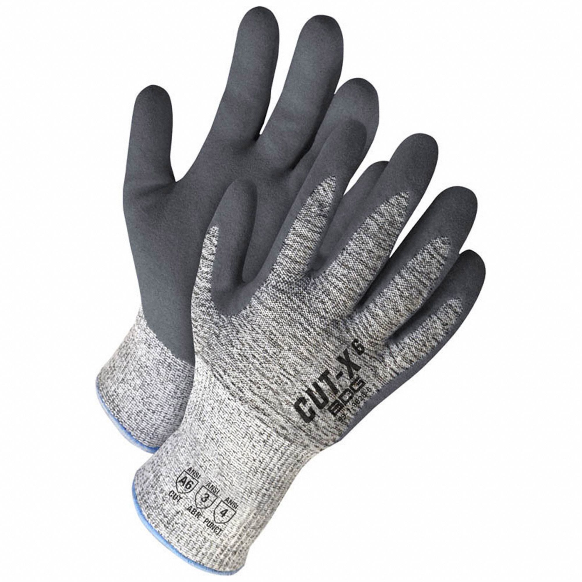 BDG CUT-X NITRILE COATED GLOVES, GRY, 4XL/13 HPPE, ANSI/ISEA ABRASION 3/CUT A6/PUNCTURE 4