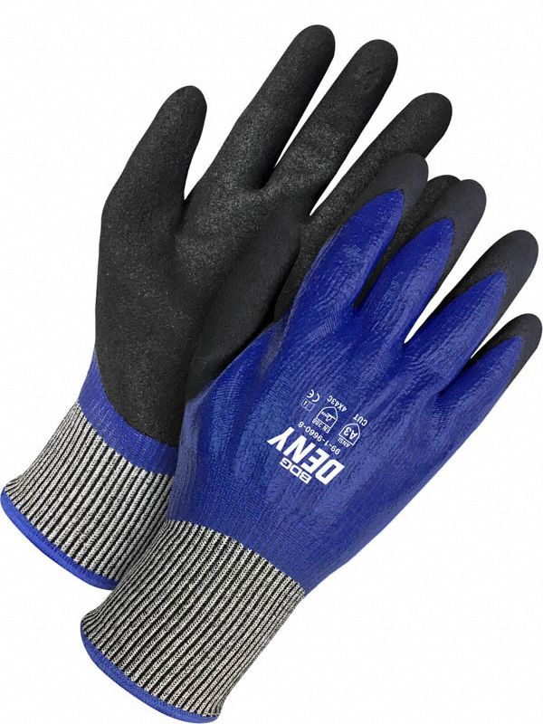 GLOVES, CUT-RESIST, SEAMLESS, FULL COVERAGE COAT, SIZE 10, BLK/WHITE, NITRILE, PR 1