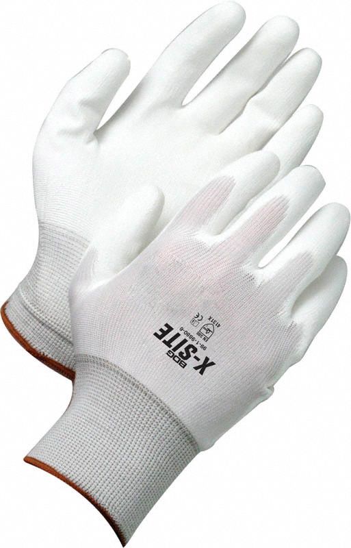 GLOVES, PALM/FINGER COAT, SMOOTH FINISH, SEAMLESS, MED, POLYURETHANE FOAM NITRILE, NYLON, PR 1