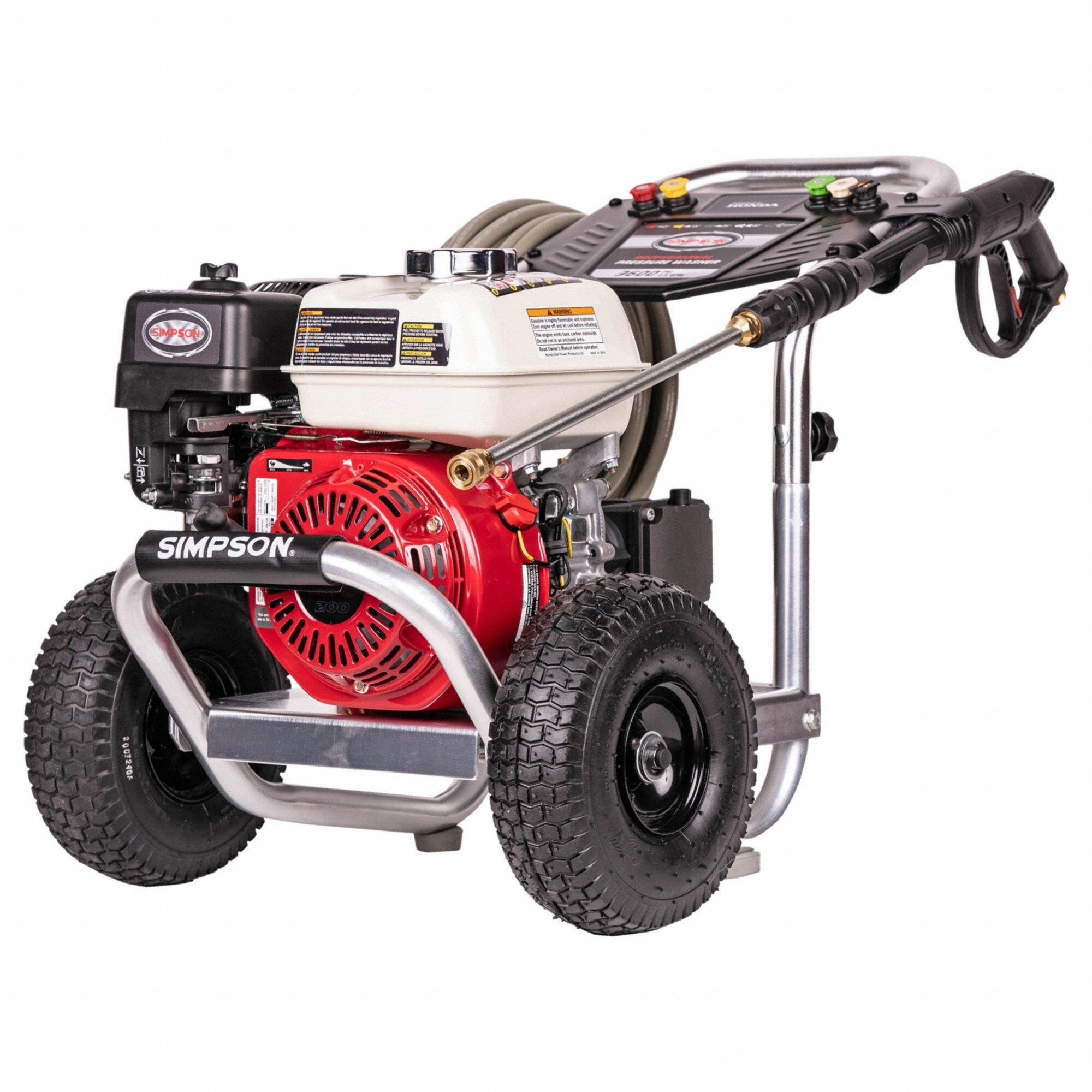 Gas-Powered Pressure Washer: Medium Duty, Cart, 3, 600 psi, 2.5 gpm, Honda Engine