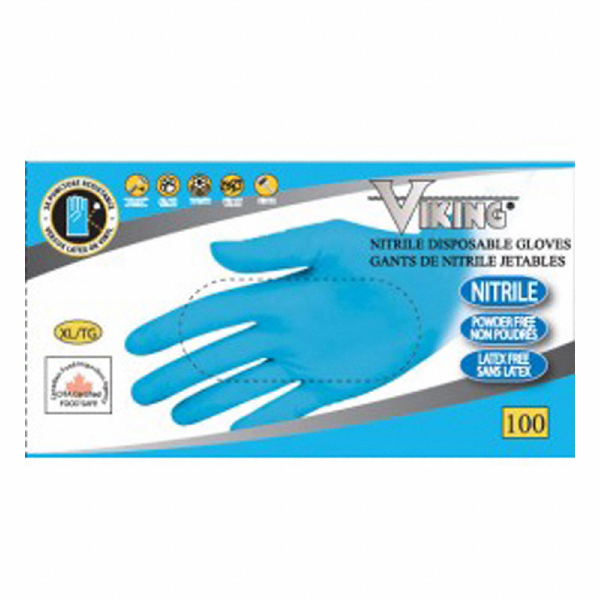 GANT JETABLE VIKING 34600,NOIR,P,NITRILE,4MIL,NON ST&Eacute;RILE, AMBIDEXTRE