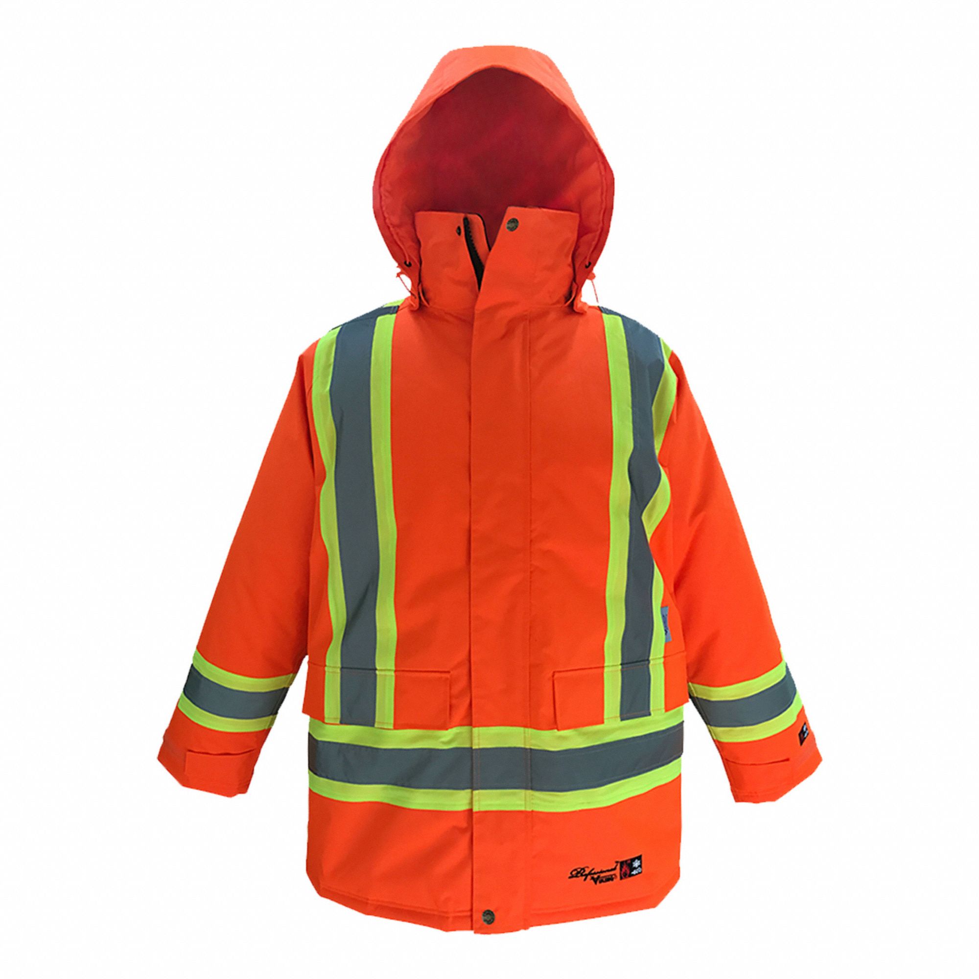 FR JACKET, INSULATED, CSA Z96-12, SZ L/CHEST 43 IN, ORANGE, FR TREATED POLYESTER/PU