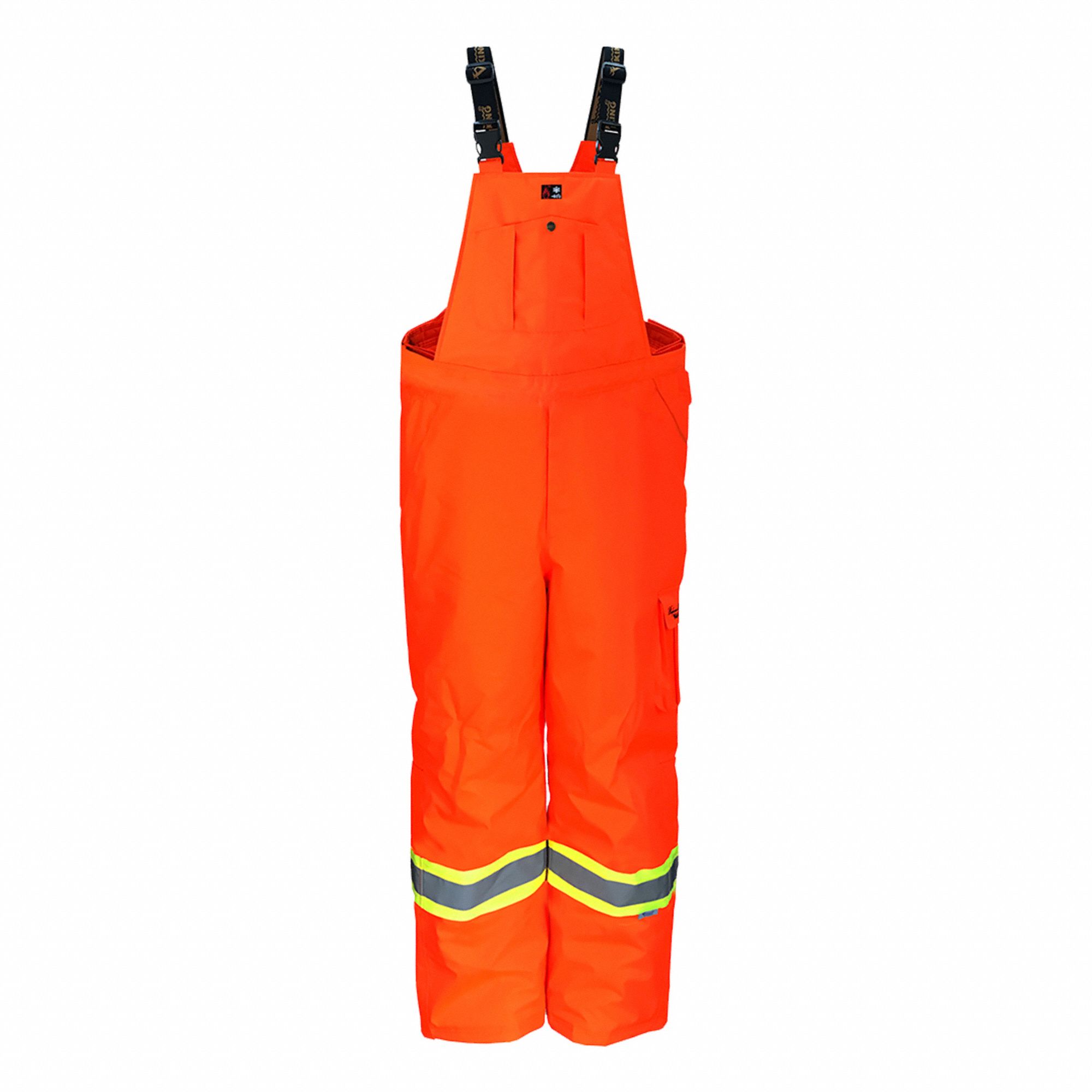 FLAME-RESISTANT OVERALLS, 5 POCKETS, 7.3 OZ, ORANGE, SIZE XXL, 33 IN INSEAM/42 IN WAIST