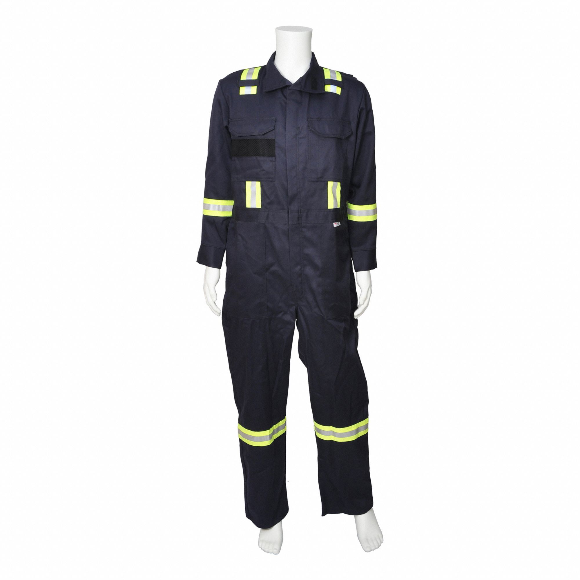 COVERALL, CAT 2, 12.4 CAL, 7 POCKETS, STANDARD CSA Z462-18, 2XL, NAVY, COTTON/NYLON