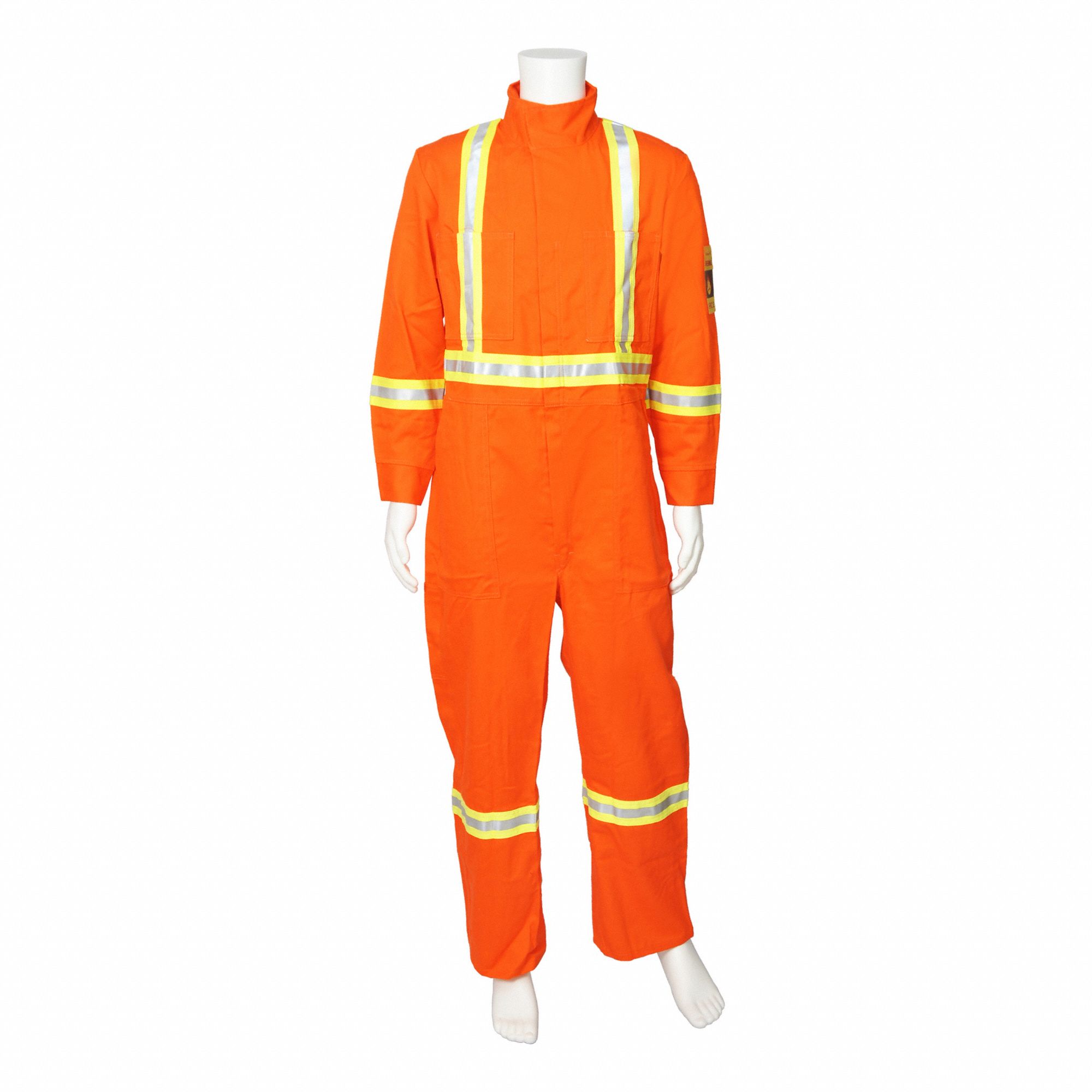 MEN'S ZIP-UP COVERALLS, 7 POCKETS, ORANGE, WEIGHT 9 OZ, SIZE XL, COTTON/NYLON